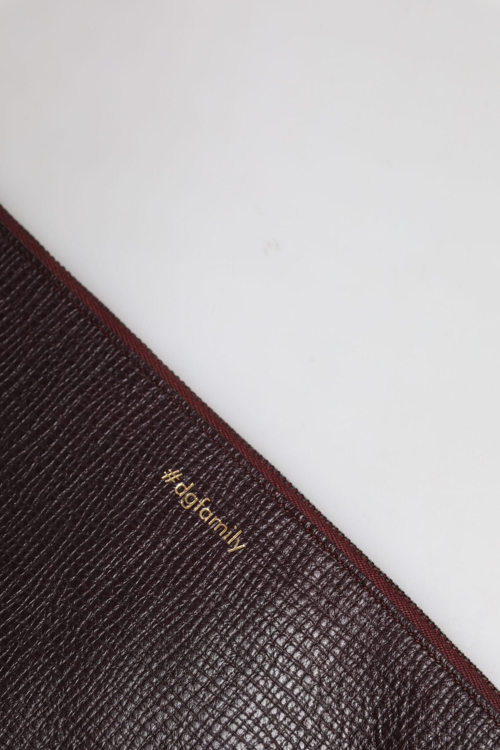 Dolce & Gabbana Brown Leather #DGFAMILY Embellished Men Clutch Pouch Bag LUNESCAPE