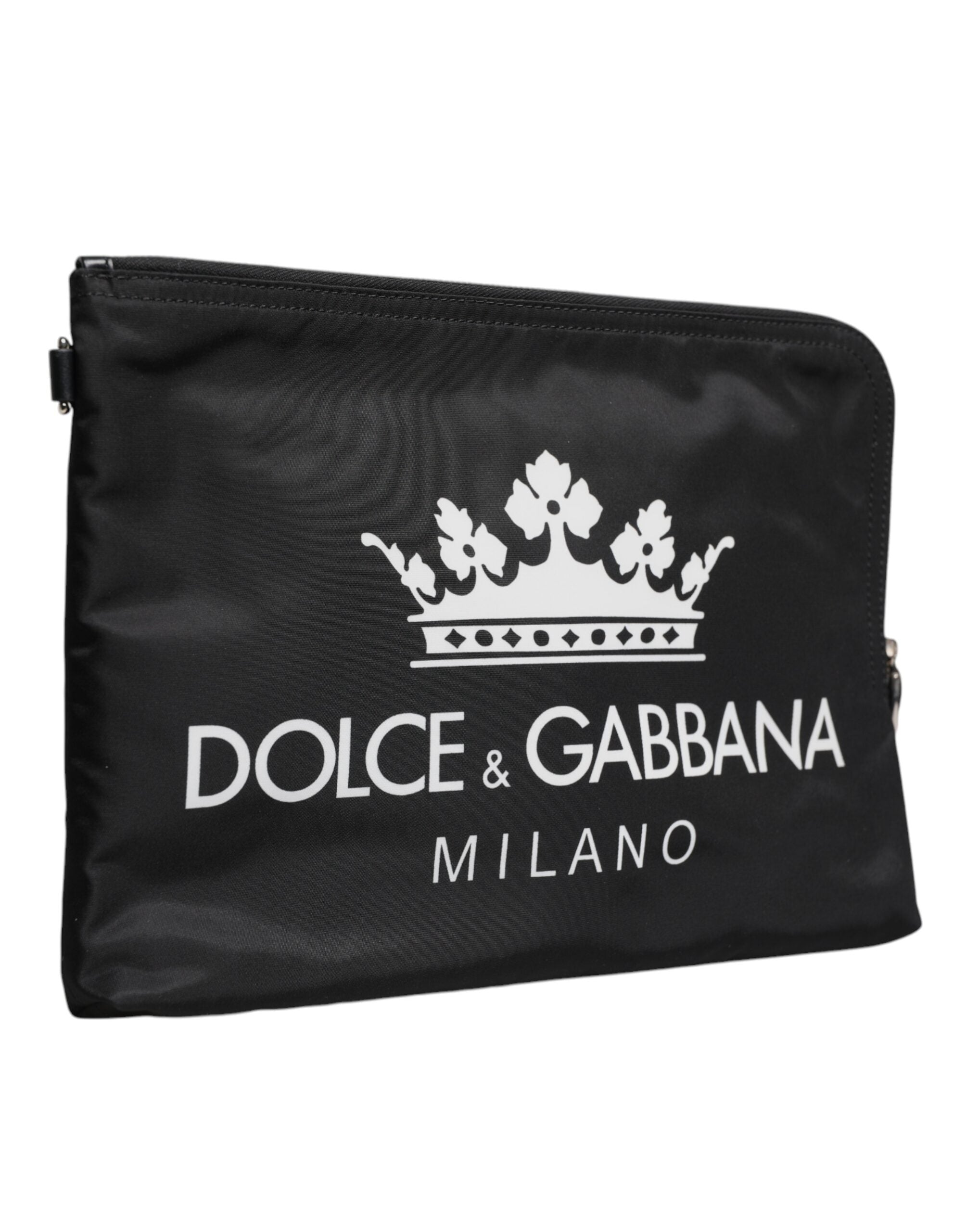 Dolce & Gabbana Black DG Milano Print Nylon Pouch Clutch Bag LUNESCAPE