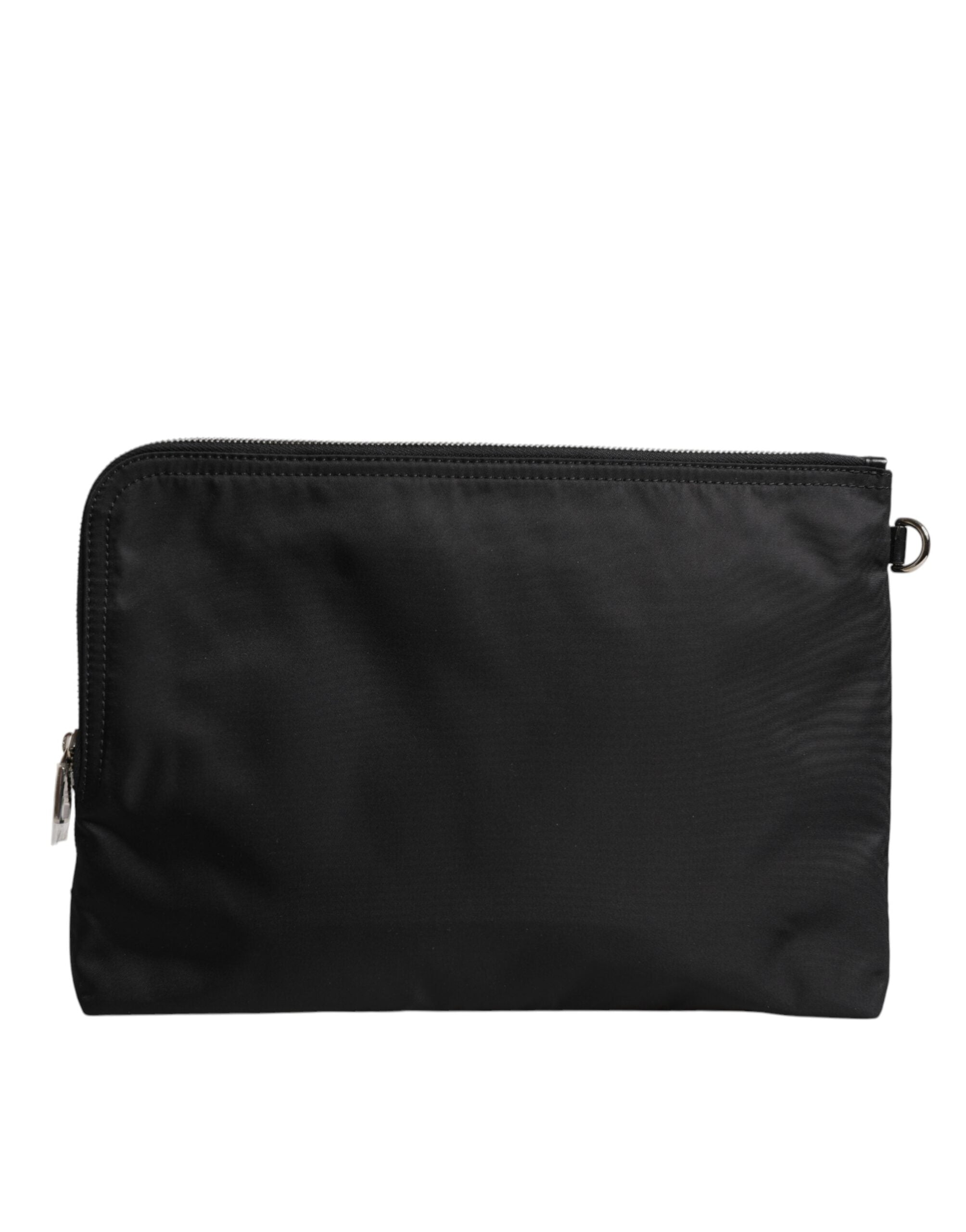 Dolce & Gabbana Black DG Milano Print Nylon Pouch Clutch Bag LUNESCAPE