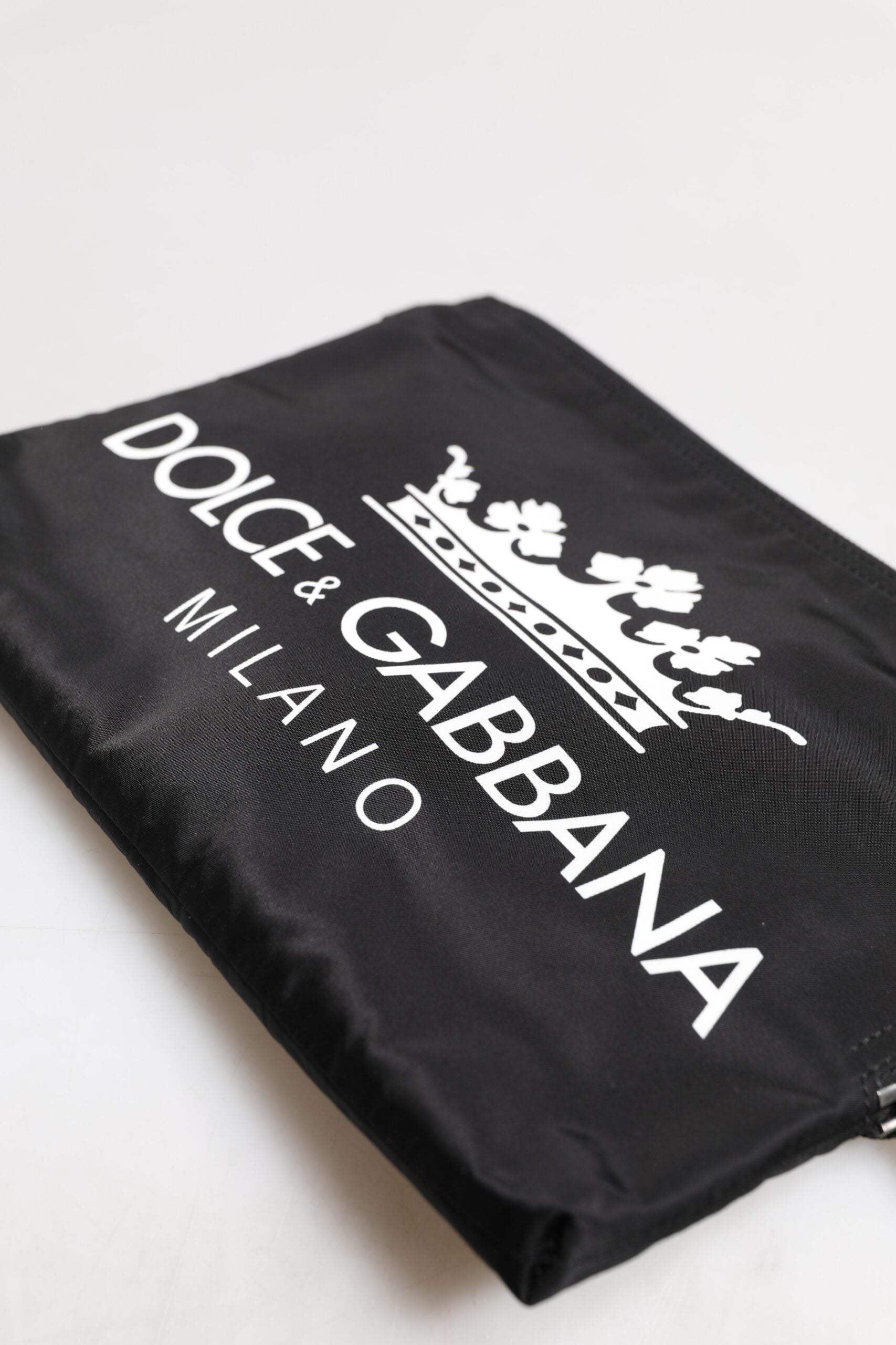 Dolce & Gabbana Black DG Milano Print Nylon Pouch Clutch Bag LUNESCAPE