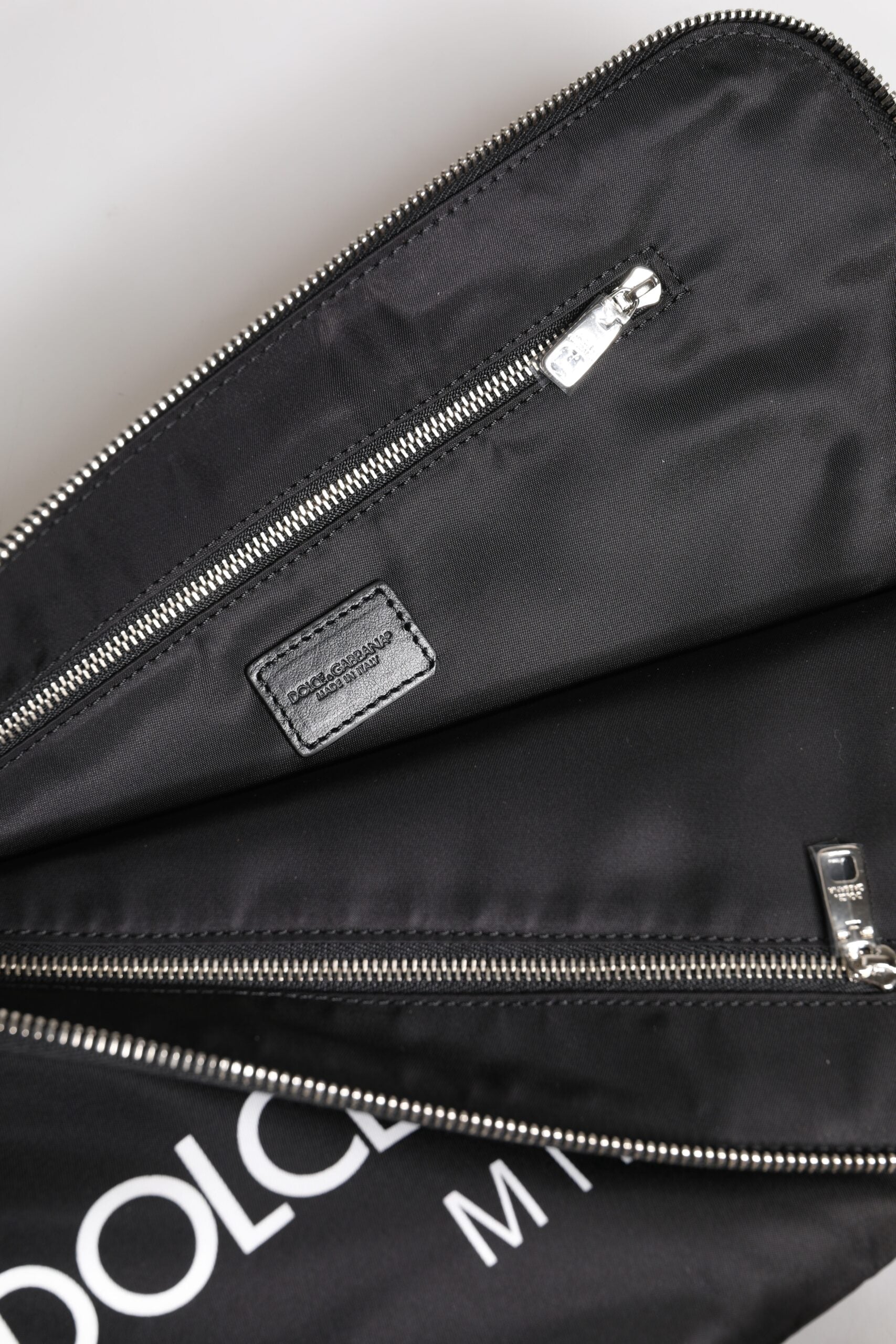 Dolce & Gabbana Black DG Milano Print Nylon Pouch Clutch Bag LUNESCAPE