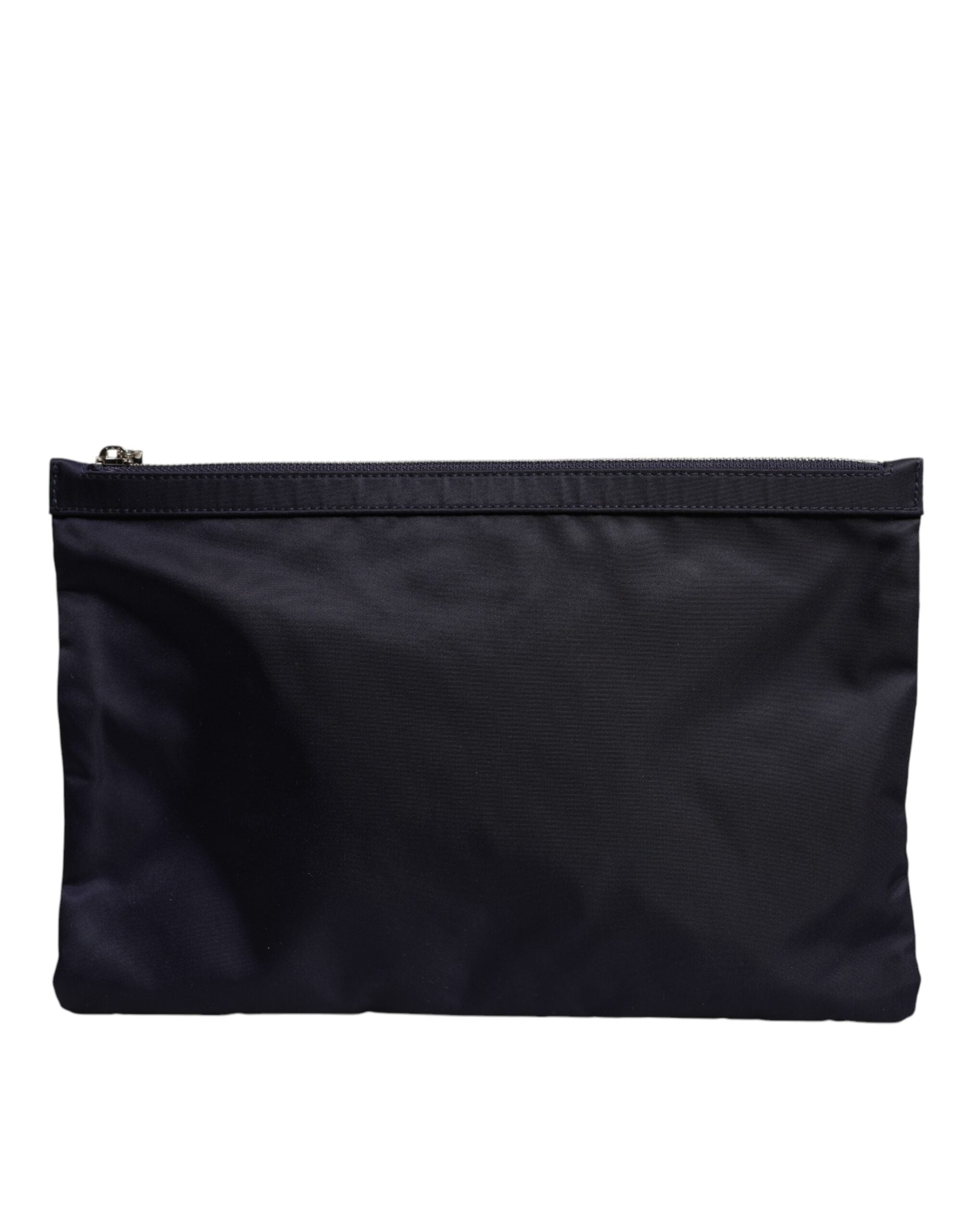 Dolce & Gabbana Blue DG Logo Patch Embellished Pouch Clutch Bag LUNESCAPE
