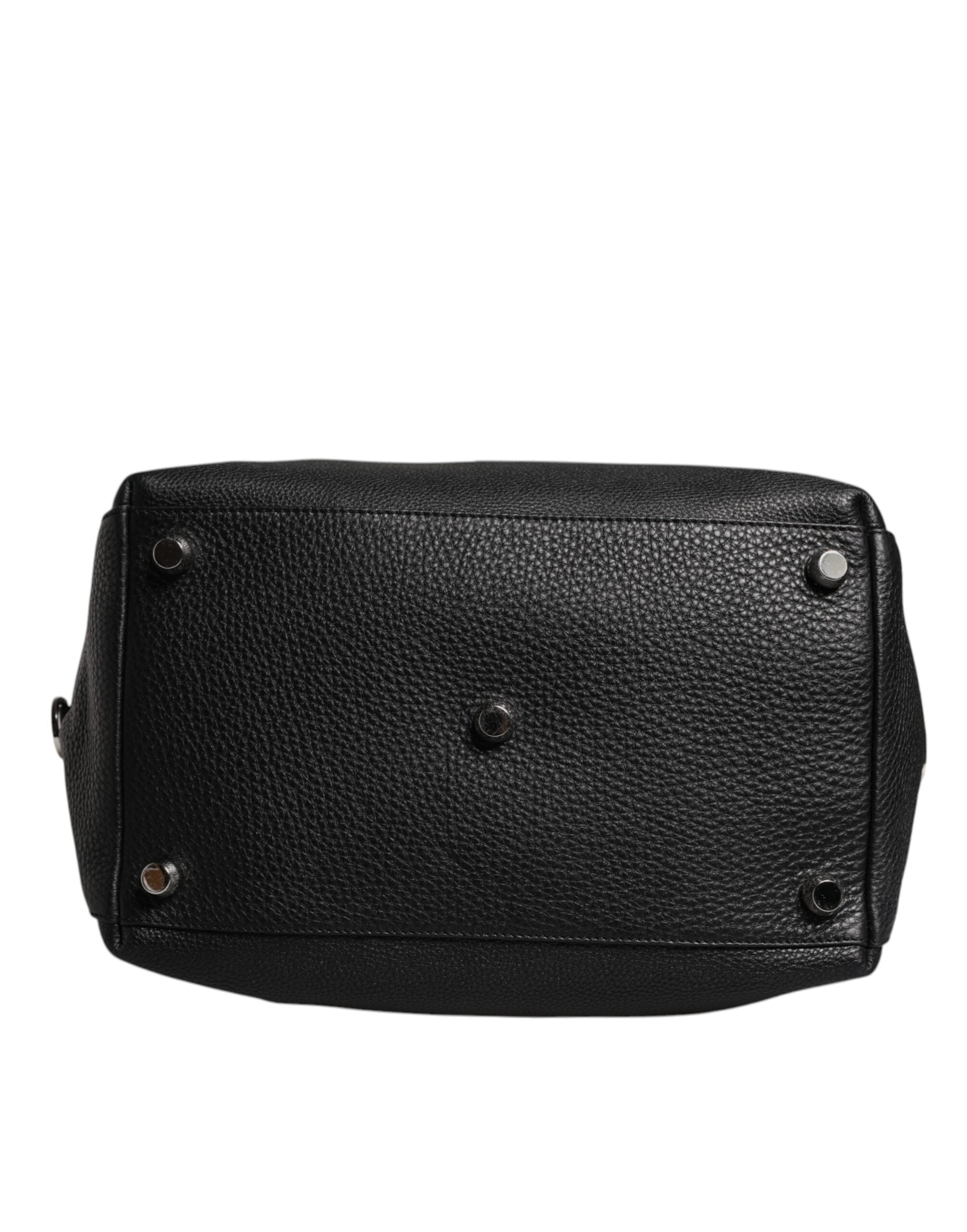 Dolce & Gabbana Black Calfskin Leather Hand Shoulder Duffel Bag LUNESCAPE