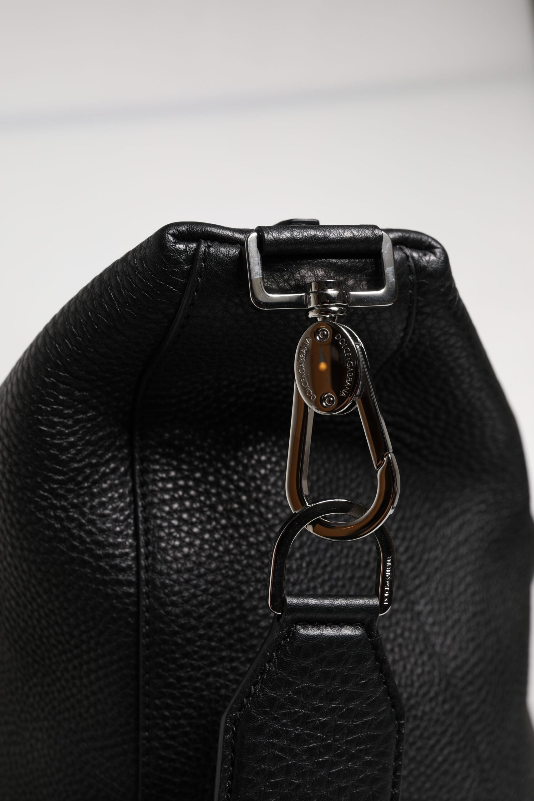 Dolce & Gabbana Black Calfskin Leather Hand Shoulder Duffel Bag LUNESCAPE