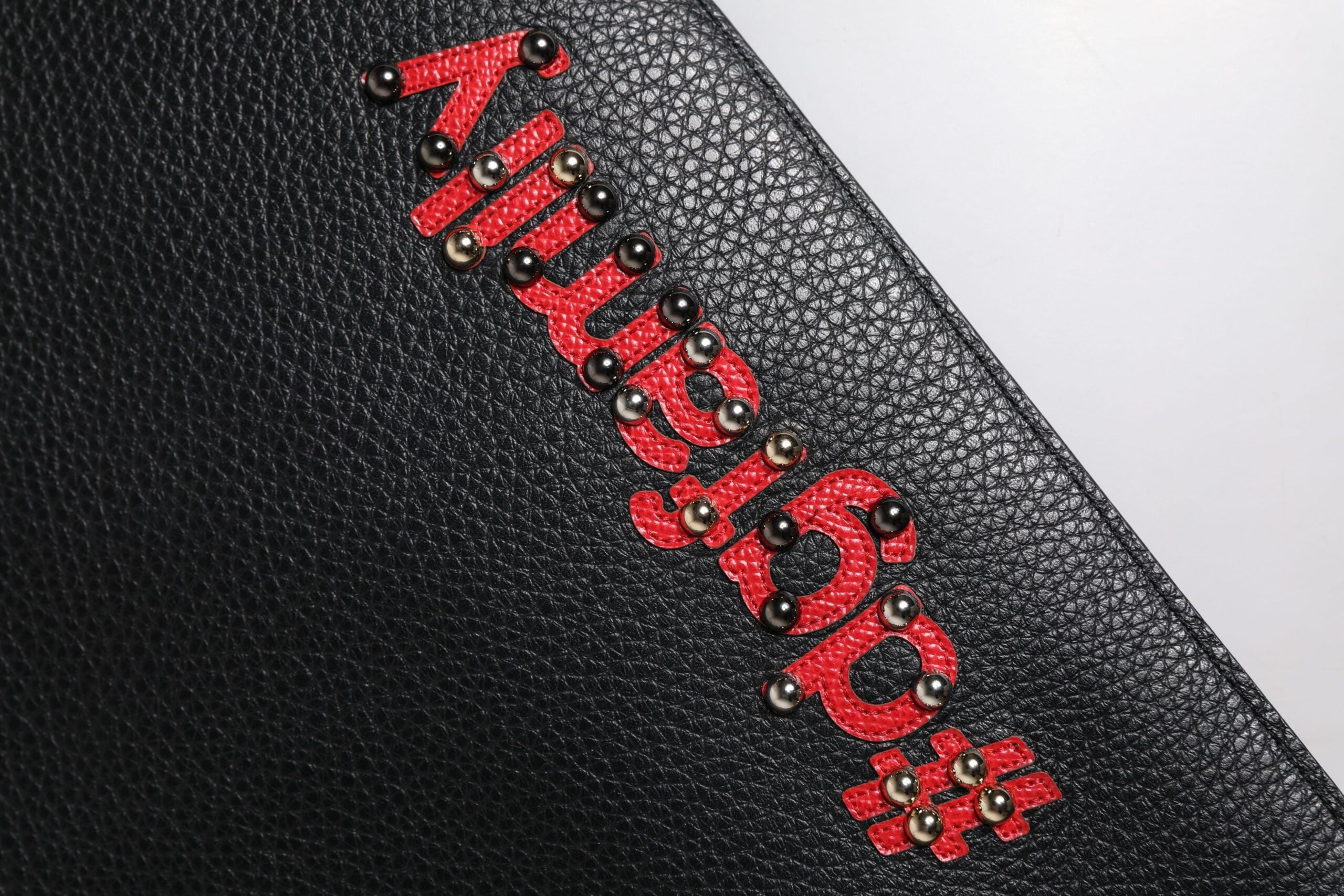 Dolce & Gabbana Black #DGFamily Embellished Leather Clutch Bag LUNESCAPE