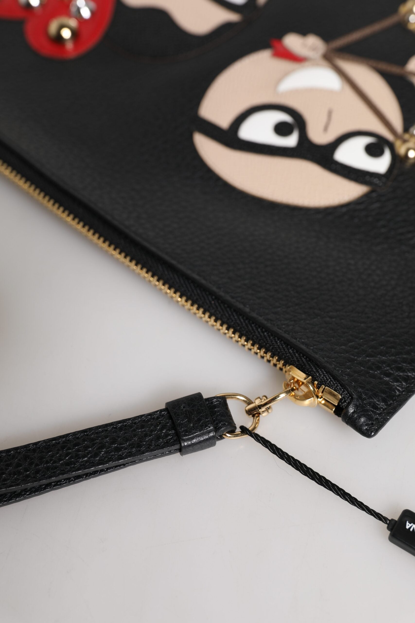 Dolce & Gabbana Black #DGFamily Embellished Leather Clutch Bag LUNESCAPE
