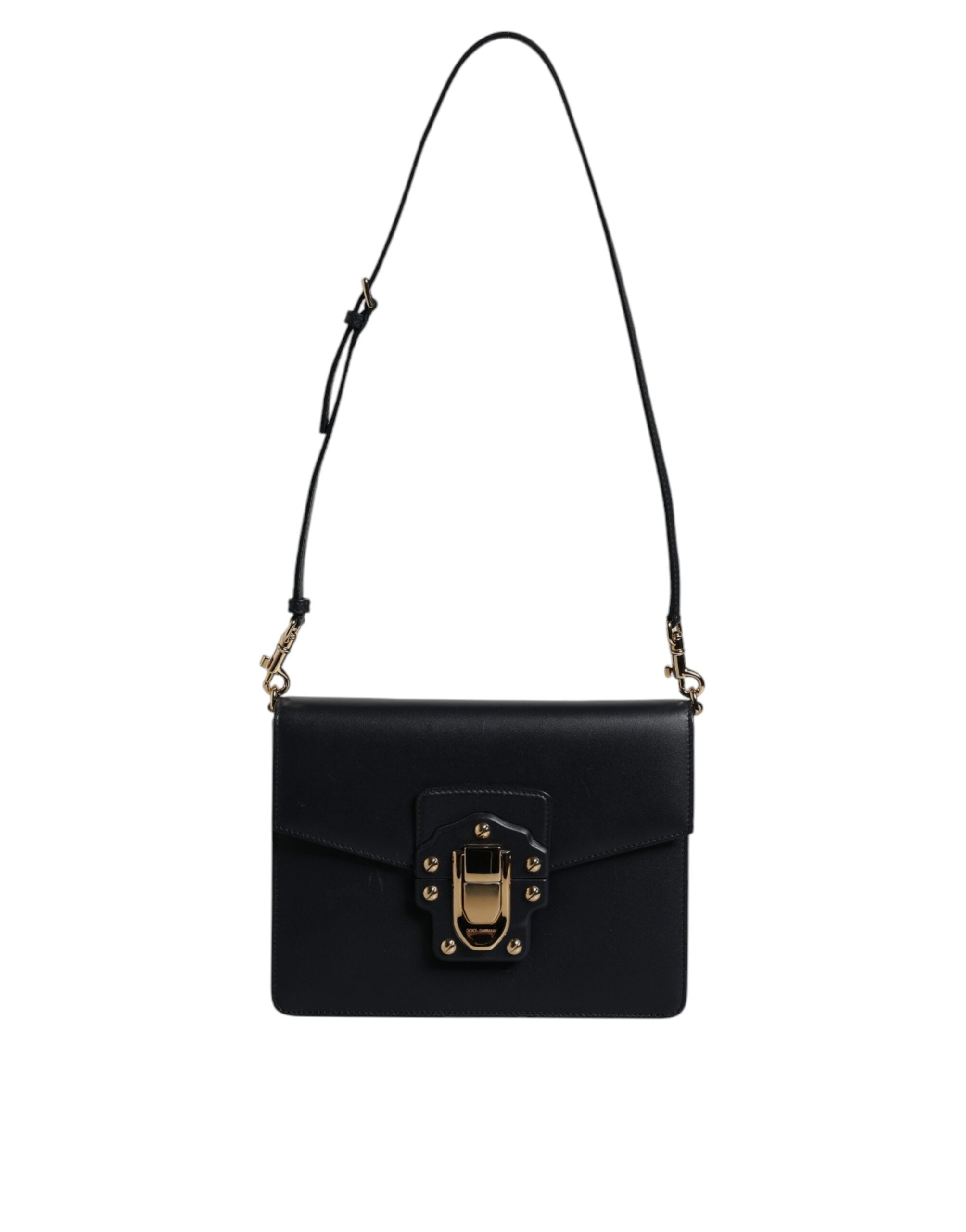 Dolce & Gabbana Black Calfskin Leather Shoulder Strap Bag LUNESCAPE