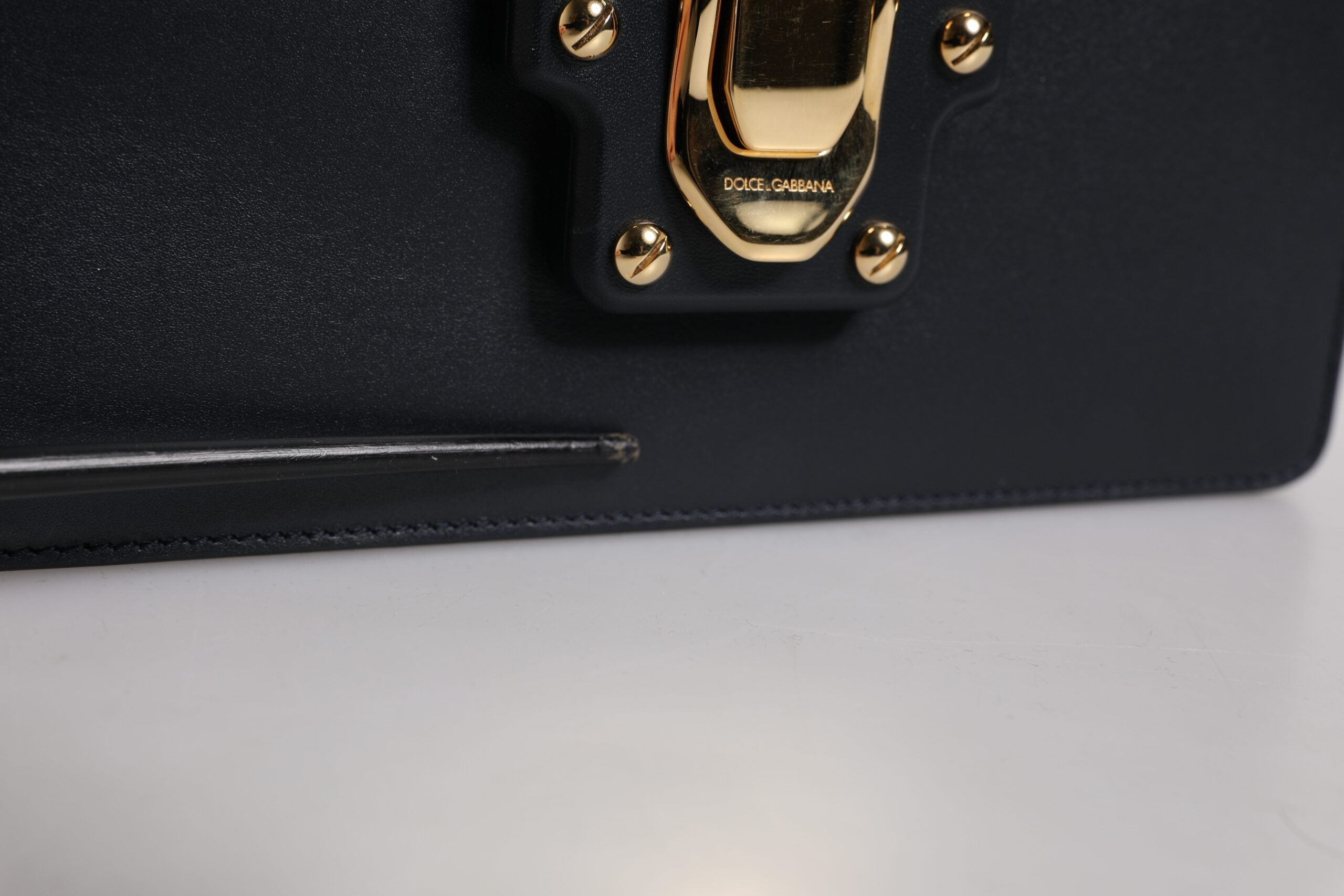 Dolce & Gabbana Black Calfskin Leather Shoulder Strap Bag LUNESCAPE