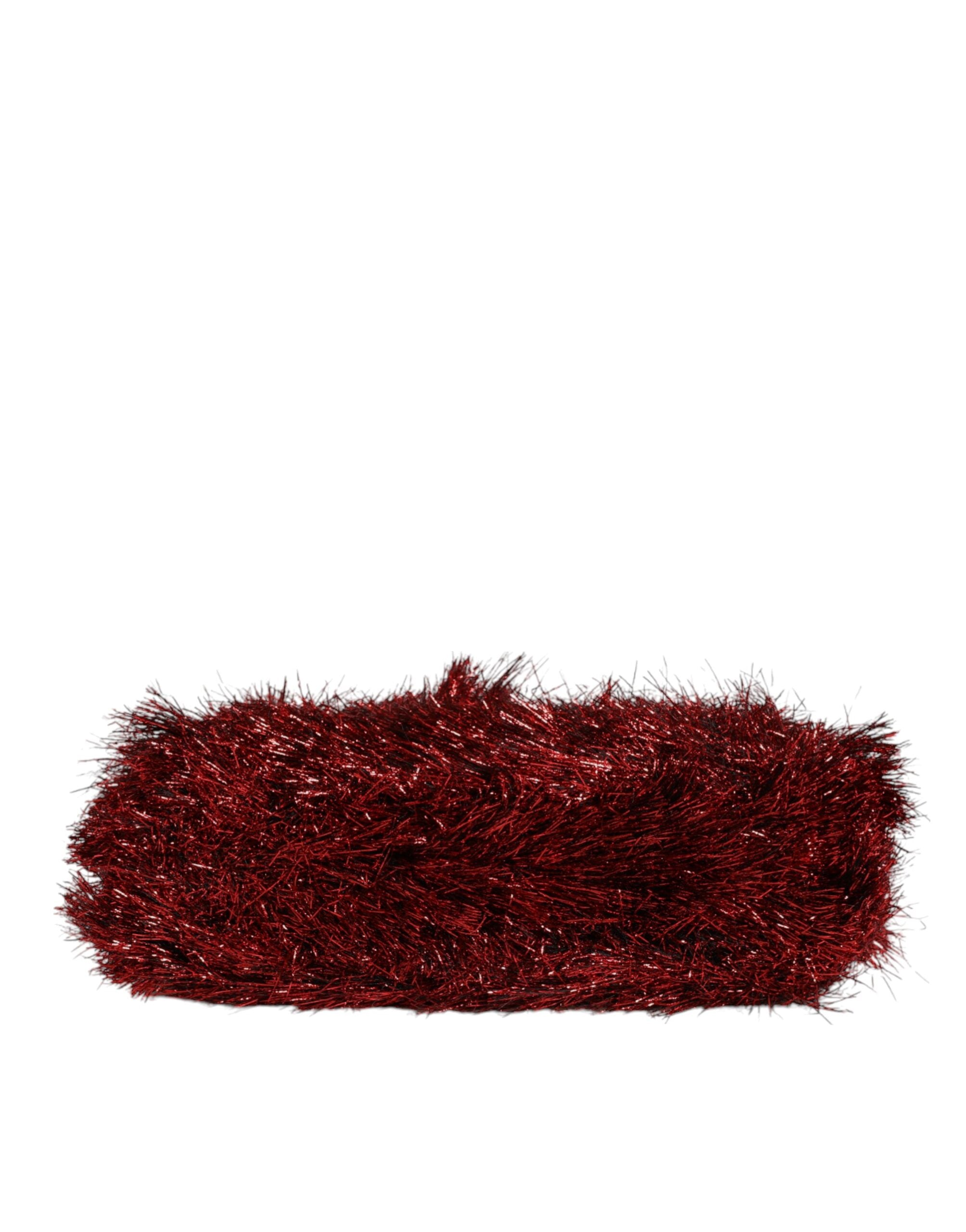 Dolce & Gabbana Red Gold Chain VANDA Tinsel Crystals Evening Clutch Bag LUNESCAPE