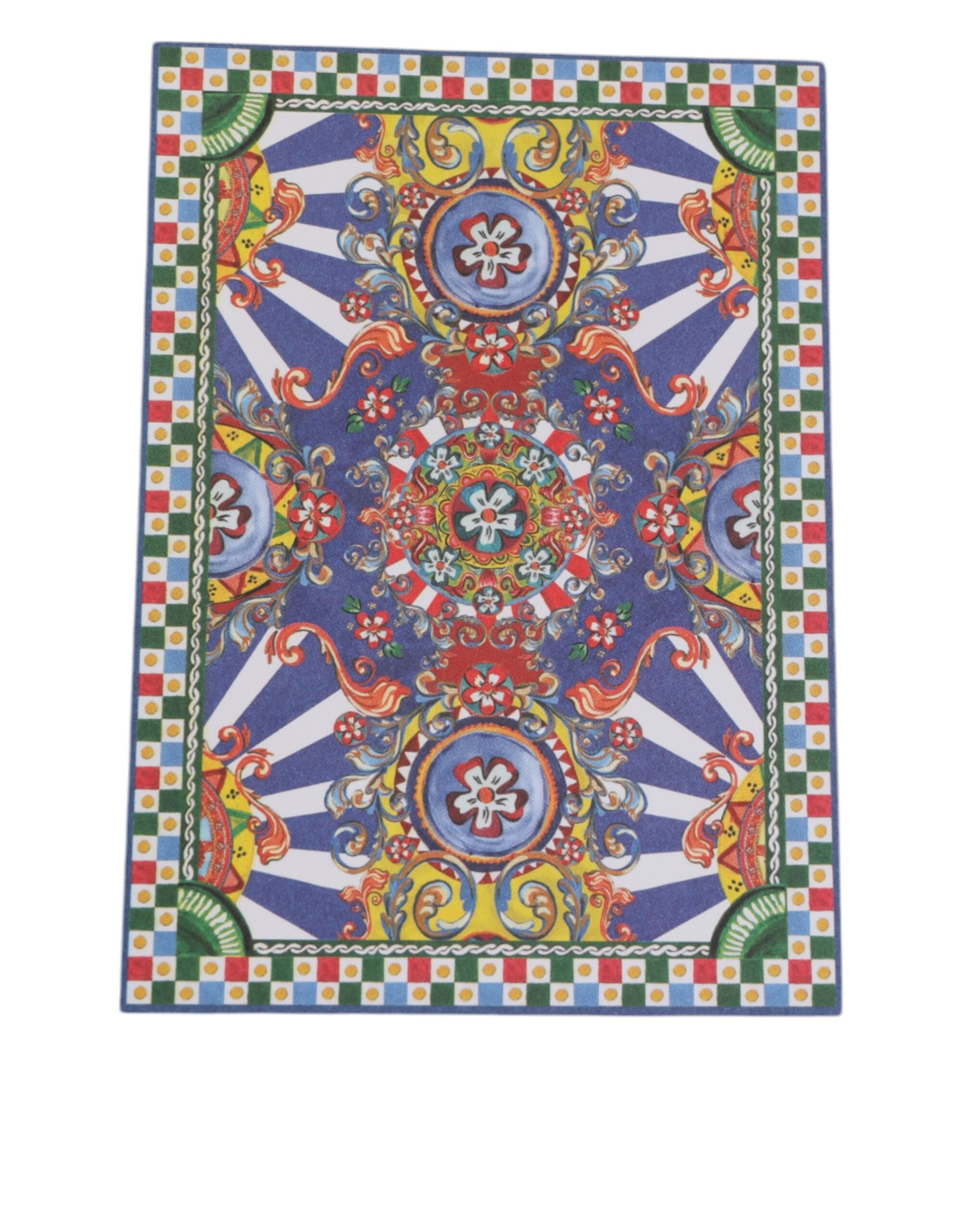Dolce & Gabbana Multicolor Carretto Siciliano Envelope Post Card Holder