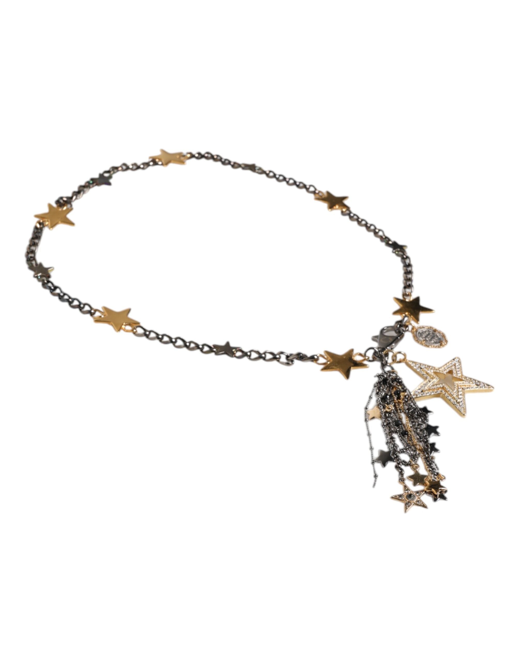 Dolce & Gabbana Silver Gold Brass Embellished Waist Chain Belt LUNESCAPE