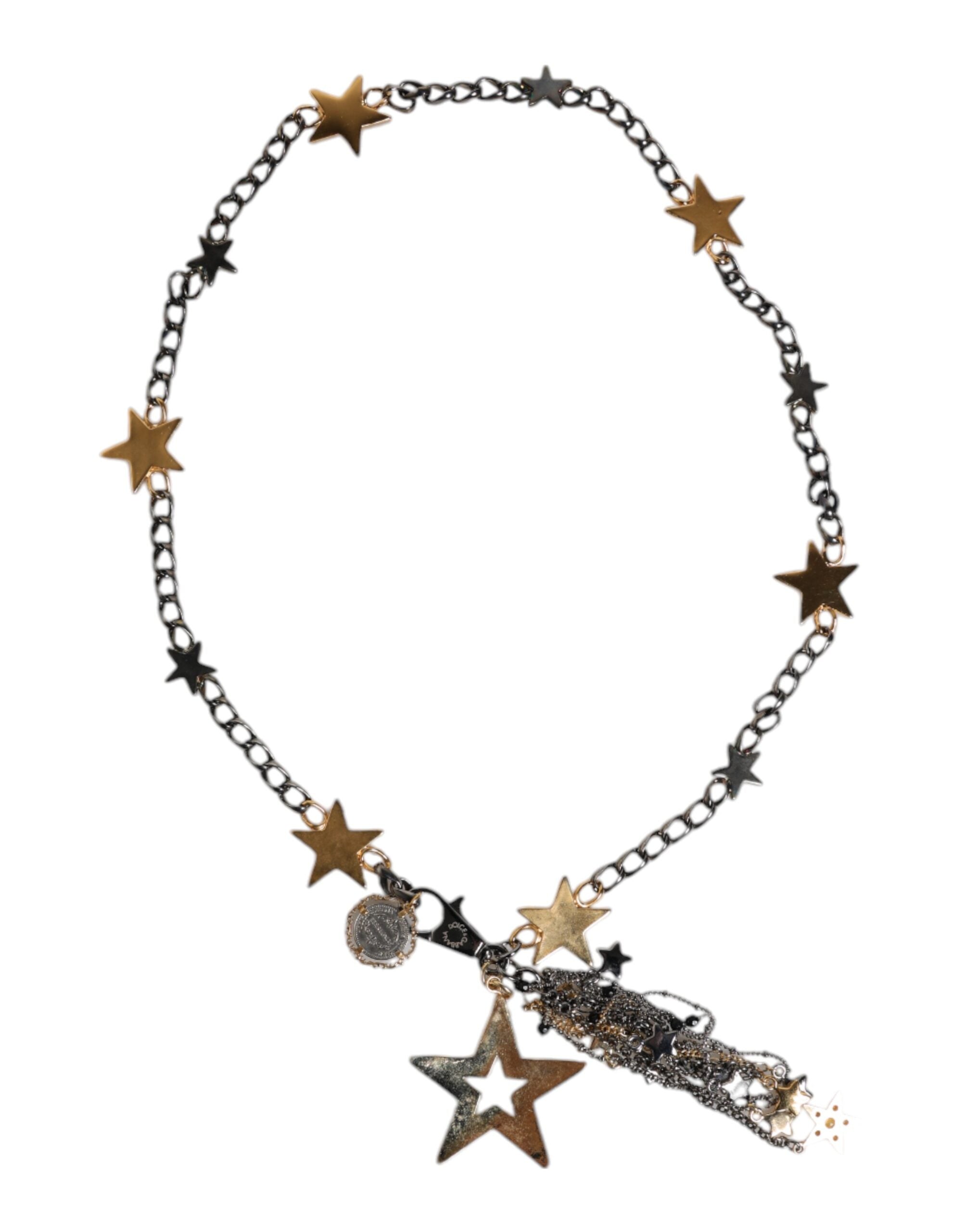 Dolce & Gabbana Silver Gold Brass Embellished Waist Chain Belt LUNESCAPE