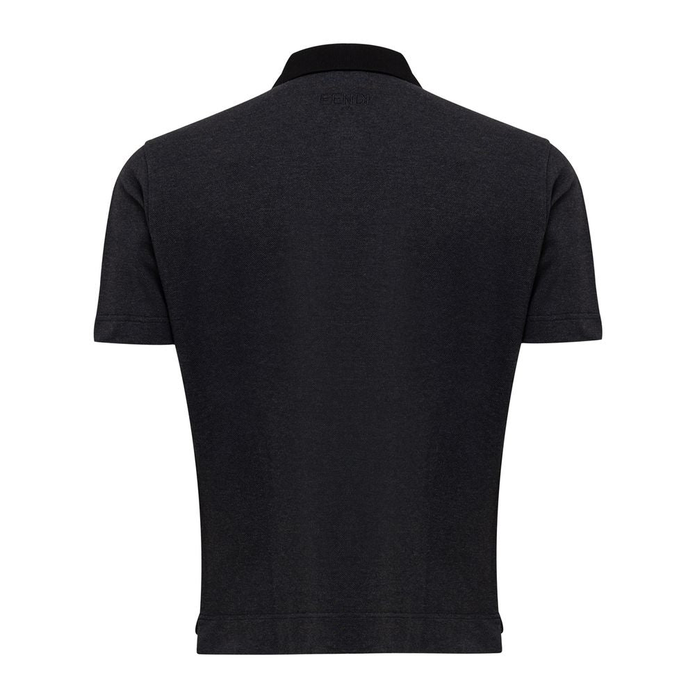 Fendi Black Cotton Polo Shirt LUNESCAPE