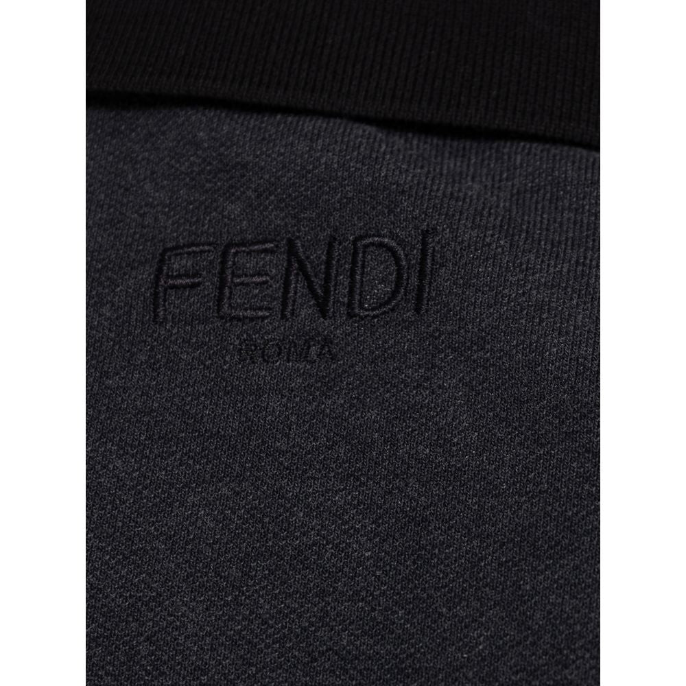 Fendi Black Cotton Polo Shirt LUNESCAPE