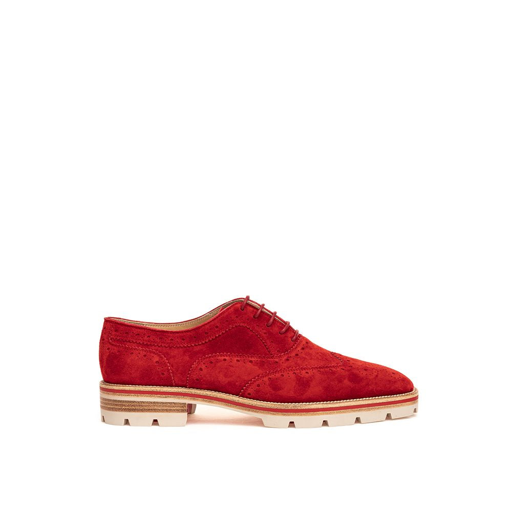 Christian Louboutin Red Suede Leather Oxfords And Derby LUNESCAPE