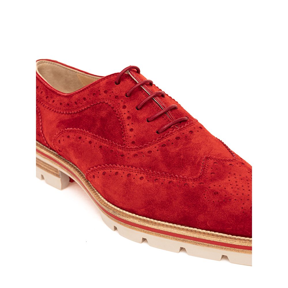 Christian Louboutin Red Suede Leather Oxfords And Derby LUNESCAPE