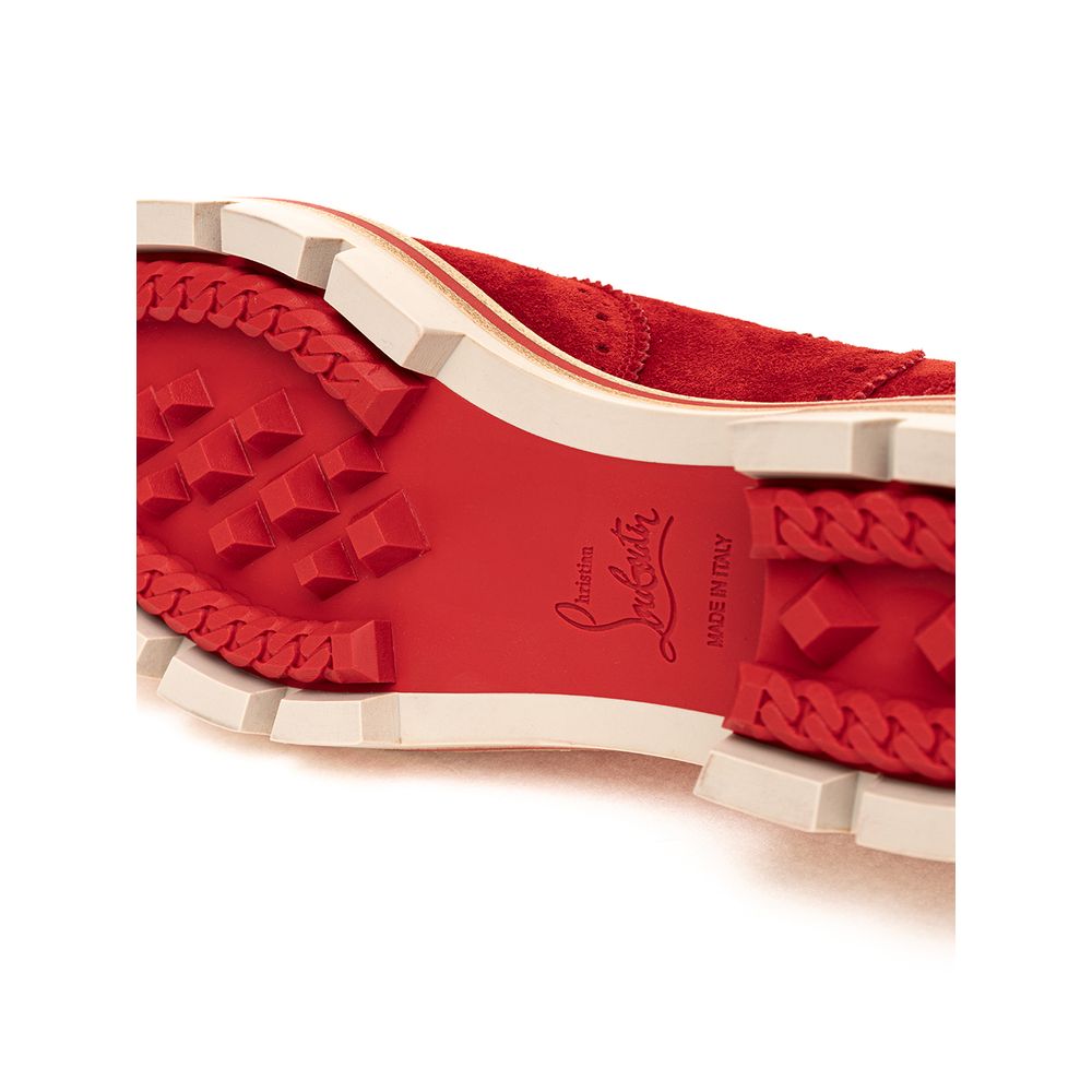 Christian Louboutin Red Suede Leather Oxfords And Derby LUNESCAPE