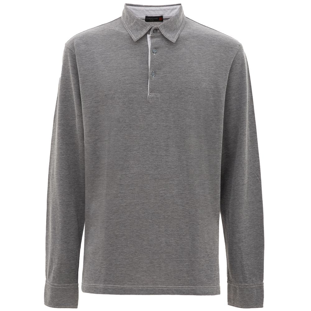 Corneliani Gray Cotton Polo Shirt LUNESCAPE
