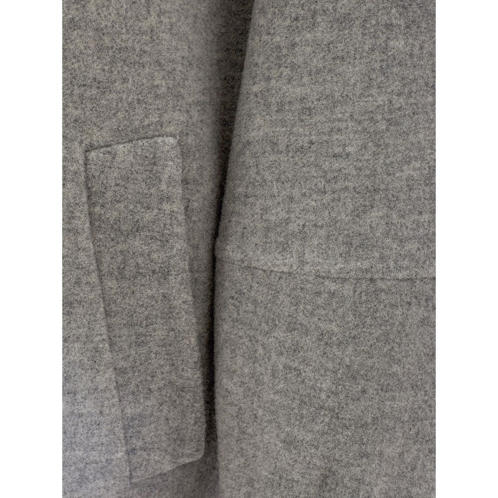 Herno Elegant Gray Wool Jacket for Timeless Style LUNESCAPE