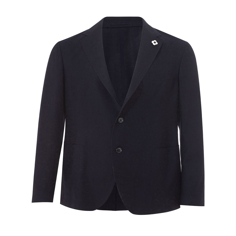 Elegant Blue Cotton Lardini Jacket LUNESCAPE
