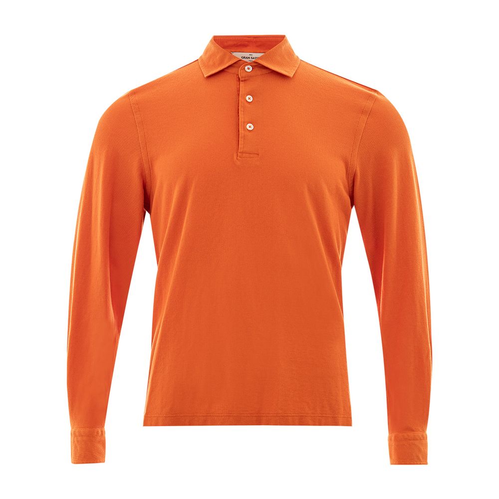 Gran Sasso Elegant Orange Cotton Polo for Men LUNESCAPE