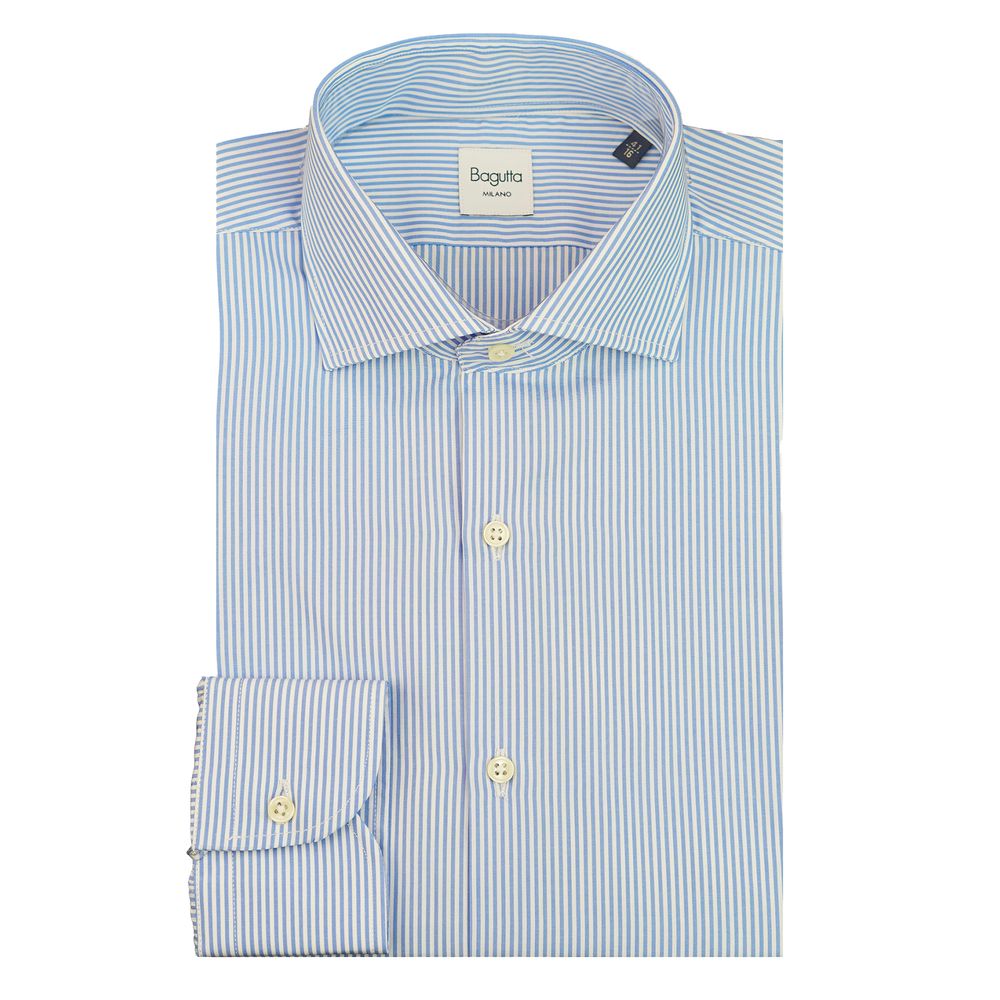 Bagutta Light Blue Cotton Men Shirt LUNESCAPE
