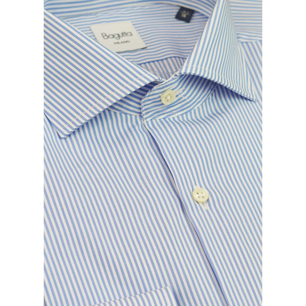 Bagutta Light Blue Cotton Men Shirt LUNESCAPE