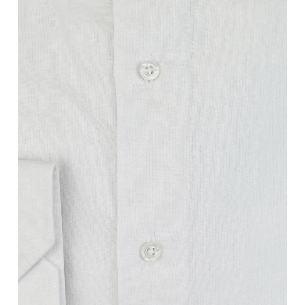 Bagutta White Linen Men Shirt LUNESCAPE