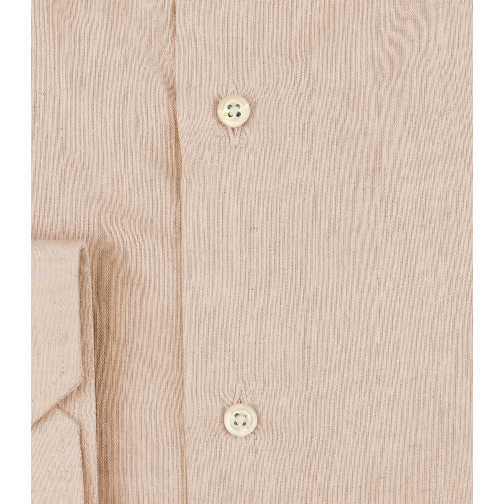 Bagutta Beige Linen Men Shirt LUNESCAPE
