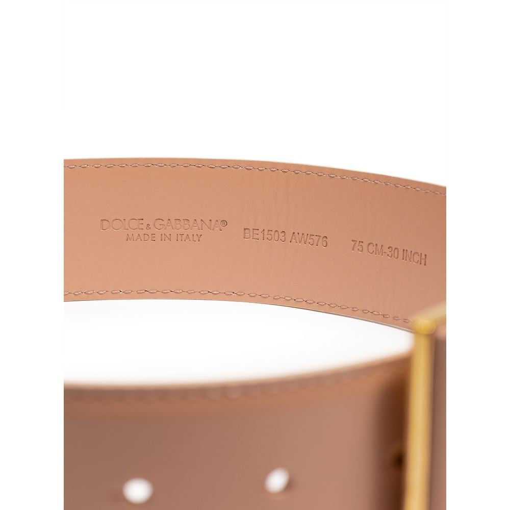 Dolce & Gabbana Pink Leather Belt LUNESCAPE