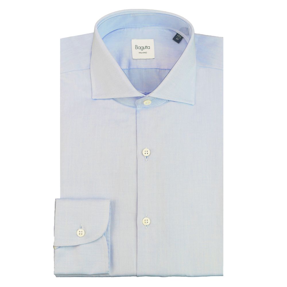 Bagutta Light Blue Cotton Men Shirt LUNESCAPE