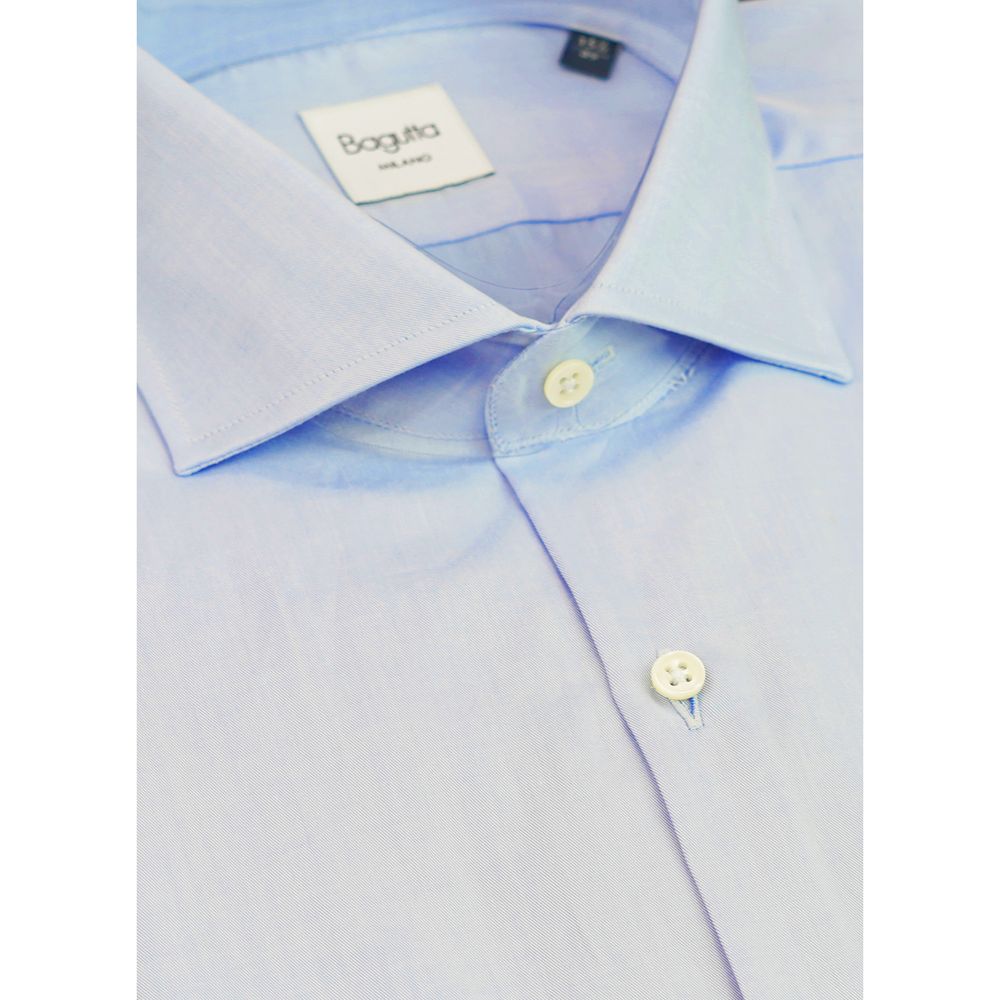 Bagutta Light Blue Cotton Men Shirt LUNESCAPE