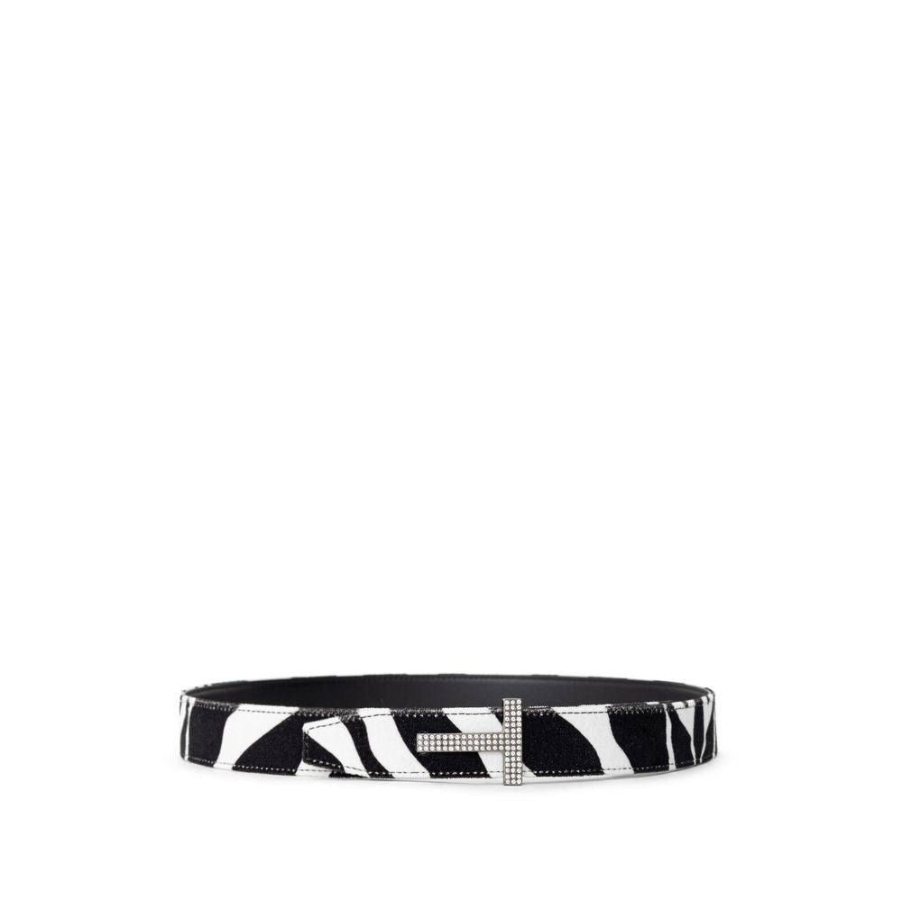 Tom Ford Black And White Leather Belt LUNESCAPE
