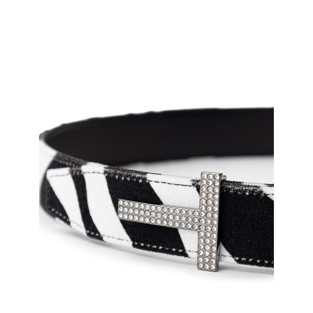 Tom Ford Black And White Leather Belt LUNESCAPE