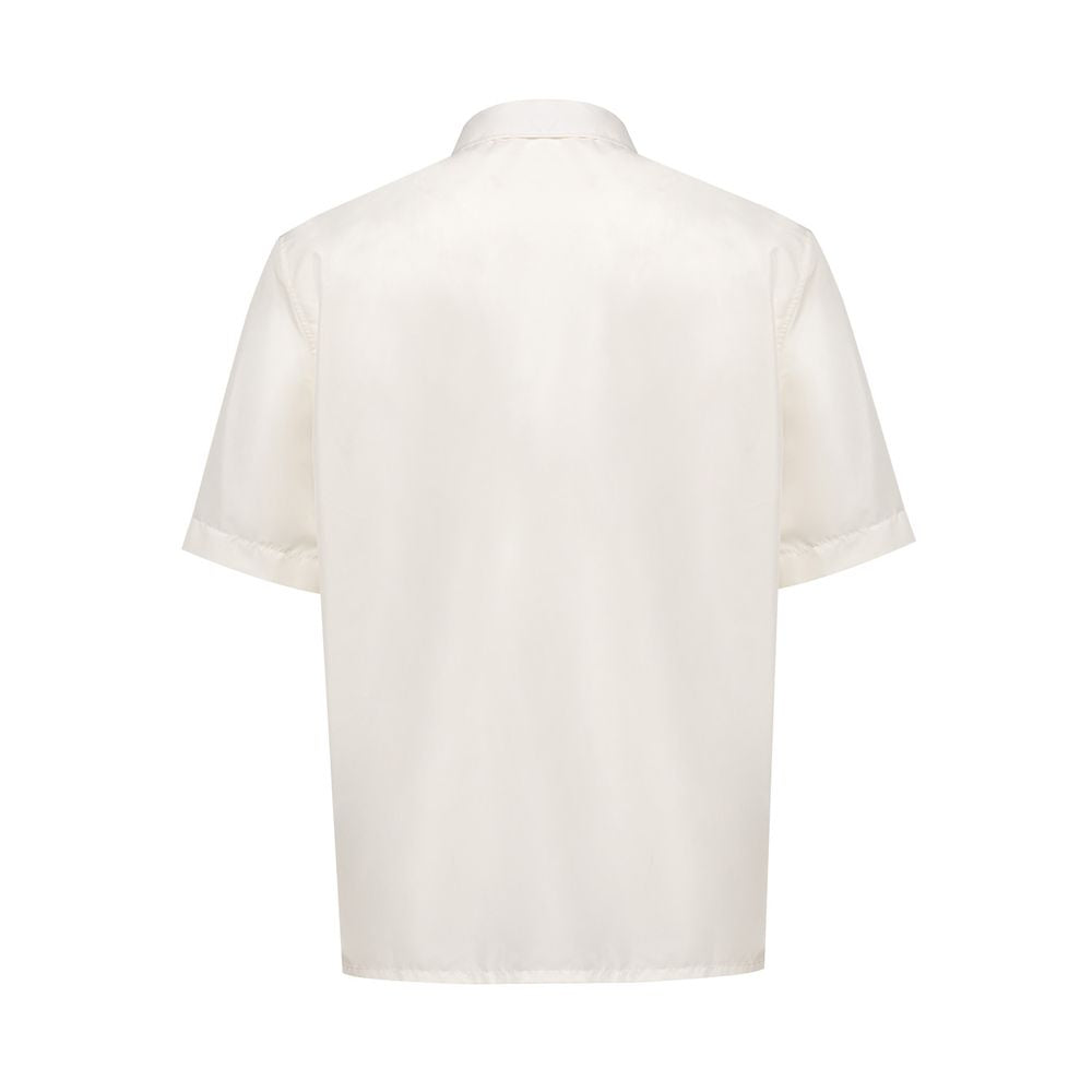 Dior White Zip Front Bowling Shirt