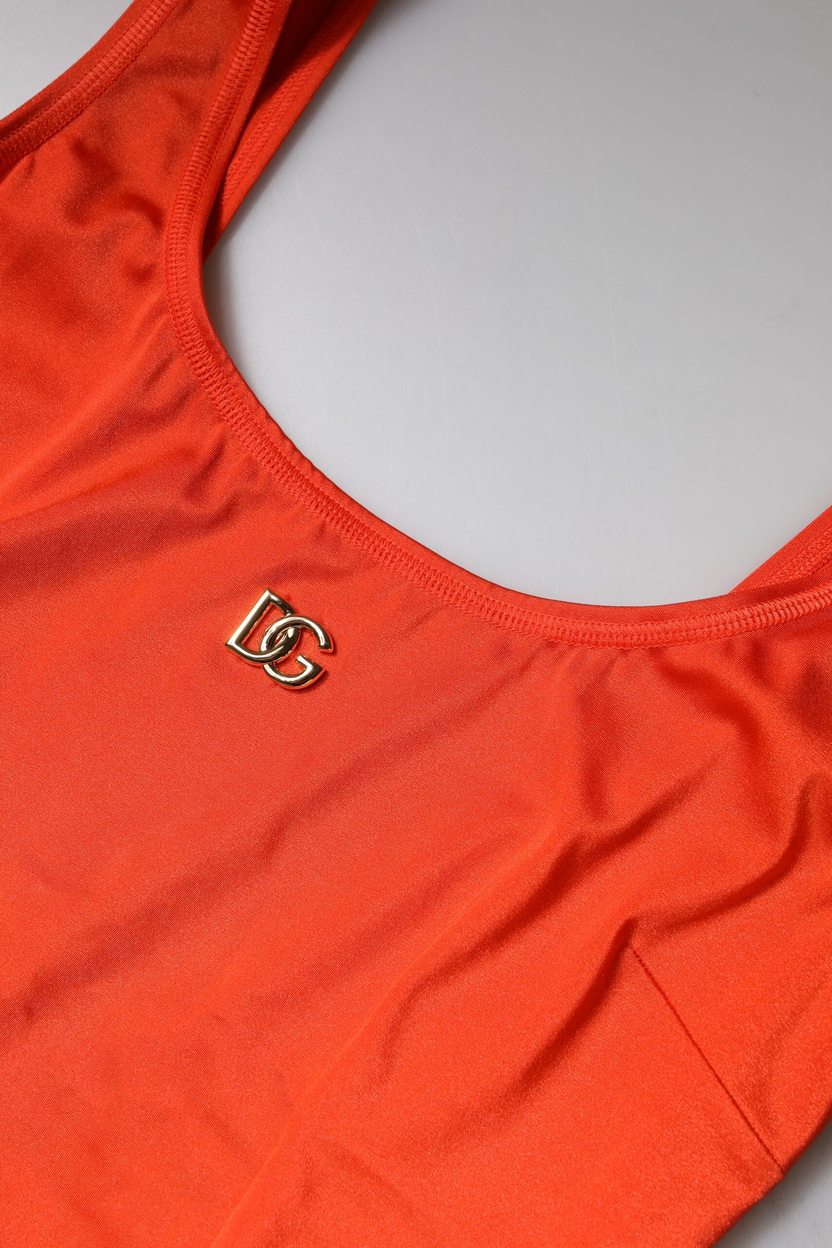 Dolce & Gabbana Orange Sleeveless Bodycon Jumpsuit Dress LUNESCAPE