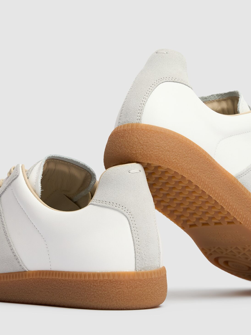 Maison Margiela Low Leather And Suede Sneakers LUNESCAPE