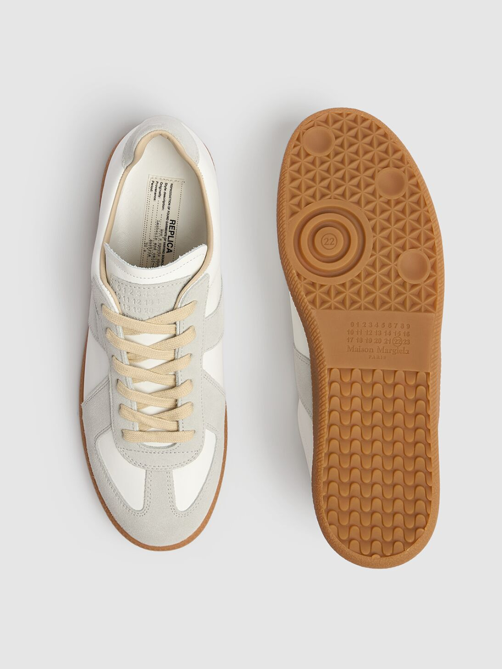 Maison Margiela Low Leather And Suede Sneakers LUNESCAPE