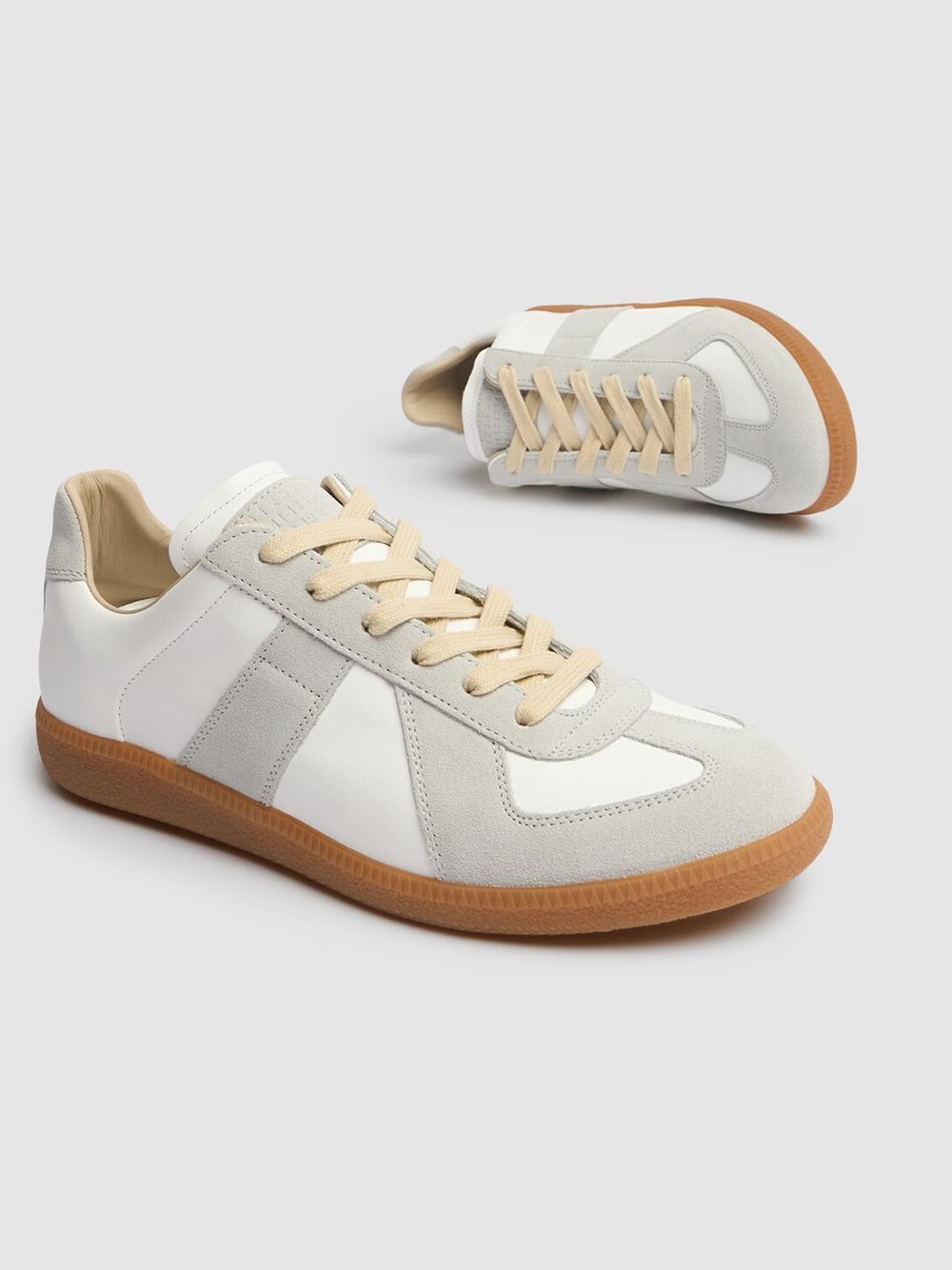 Maison Margiela Low Leather And Suede Sneakers LUNESCAPE