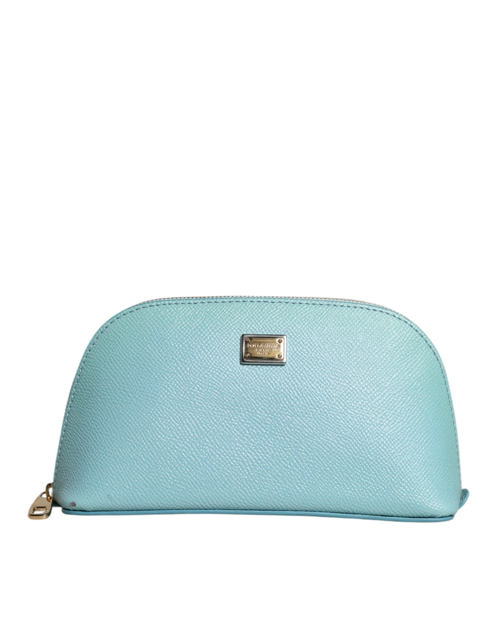 Dolce & Gabbana Light Blue Leather Handbag Mini Purse LUNESCAPE