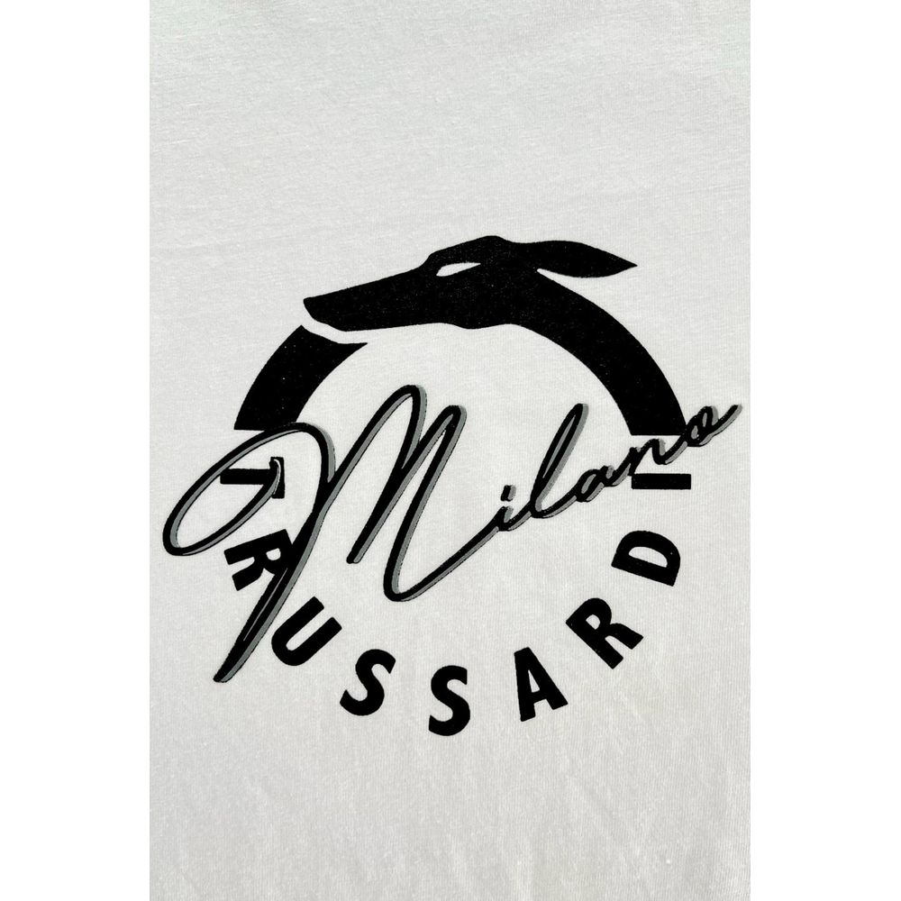 Trussardi Beachwear White Cotton Men T-Shirt LUNESCAPE