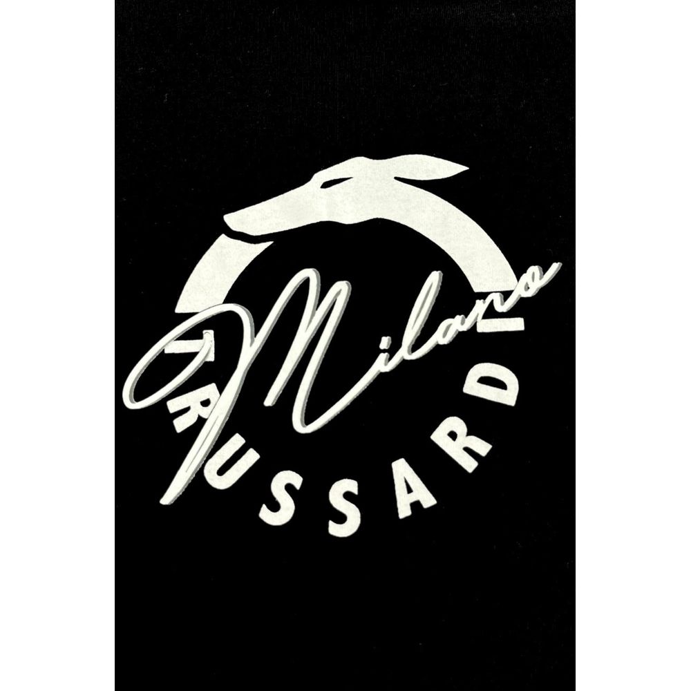 Trussardi Beachwear Black Cotton Men T-Shirt LUNESCAPE