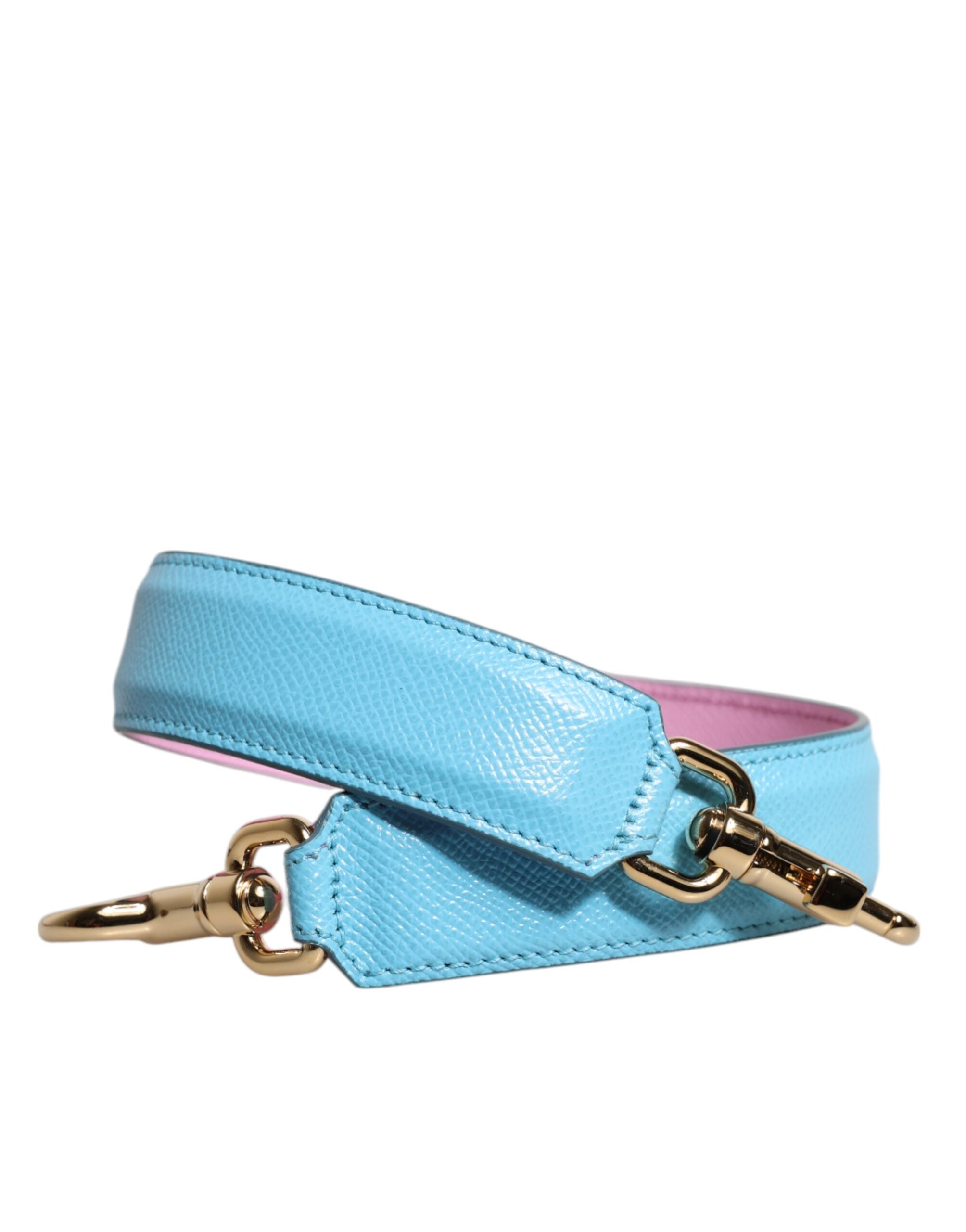 Dolce & Gabbana Pink Blue Leather Handle Bag Shoulder Strap LUNESCAPE