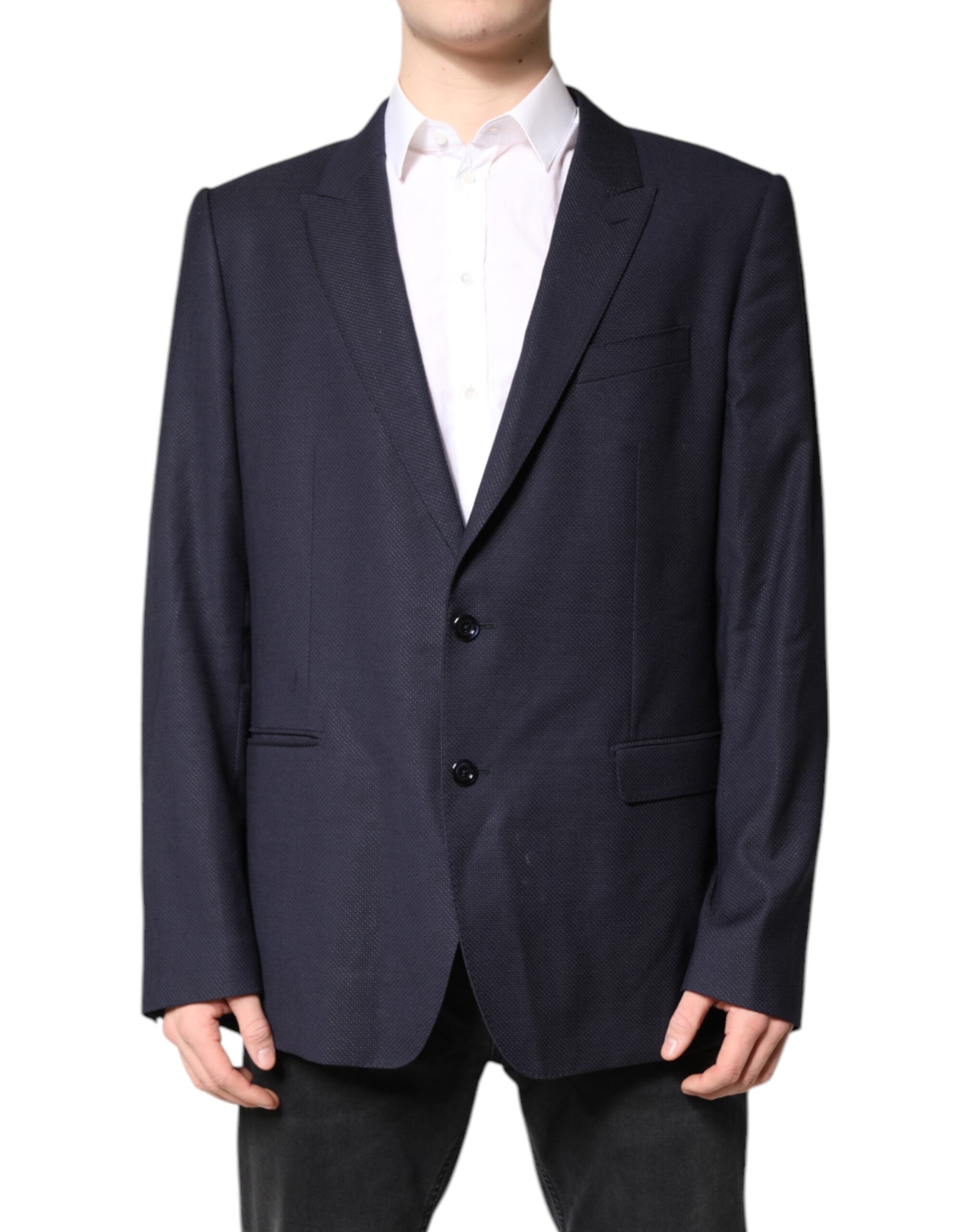 Dolce & Gabbana Black Wool Single Breasted Blazer