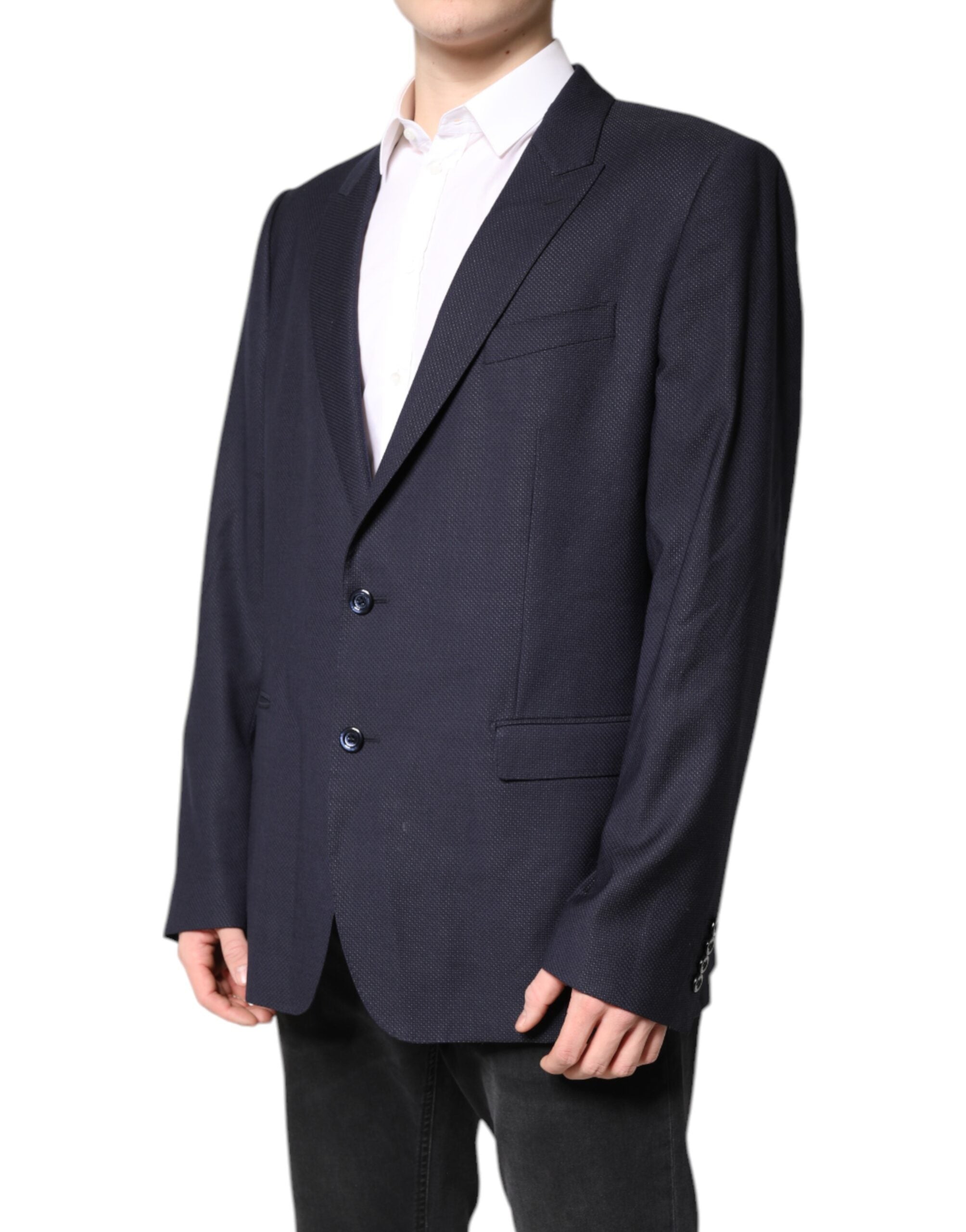 Dolce & Gabbana Black Wool Single Breasted Blazer