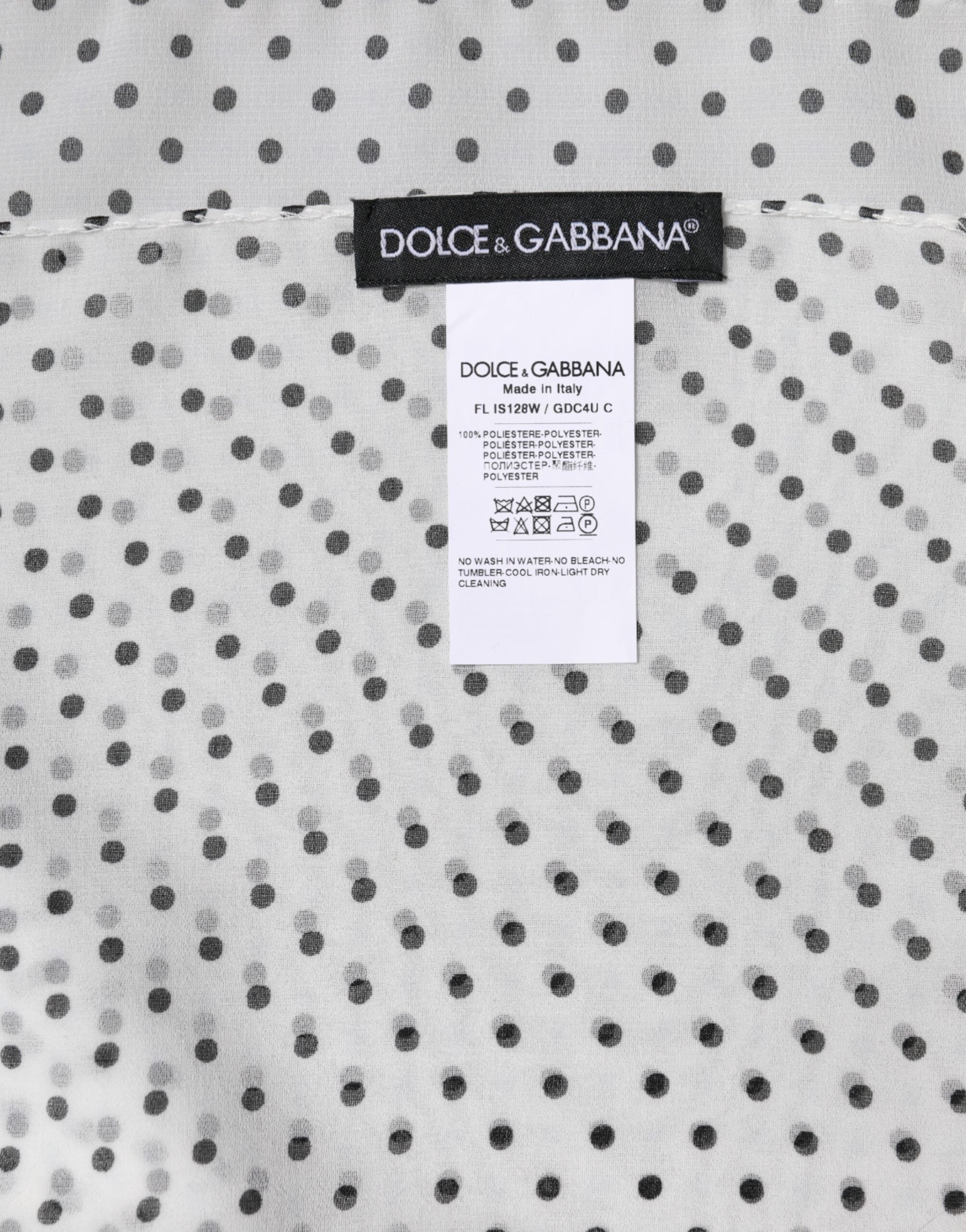 Dolce & Gabbana White Polka Dots Infinity Scarf