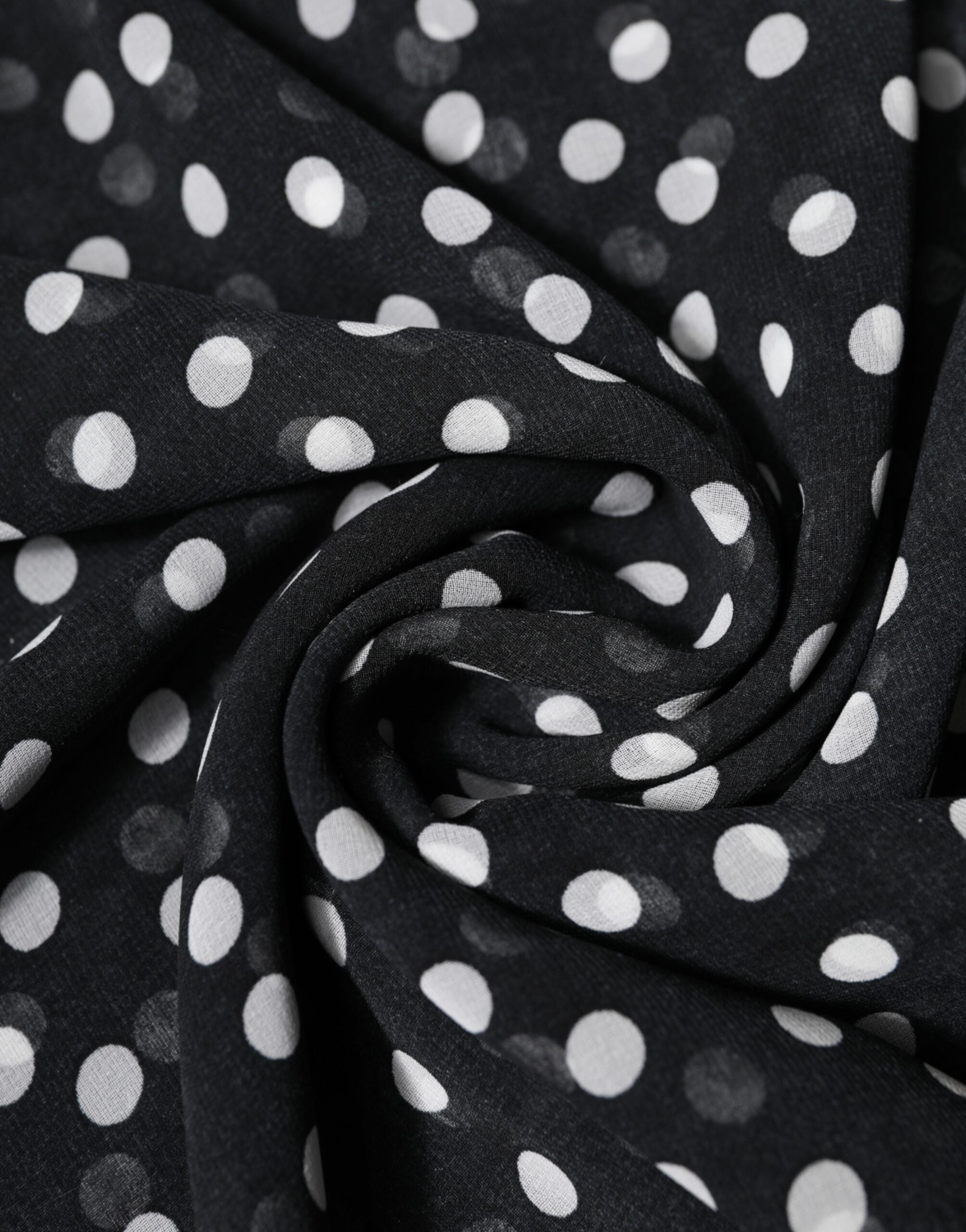 Dolce & Gabbana Black Polka Dots Infinity Scarf