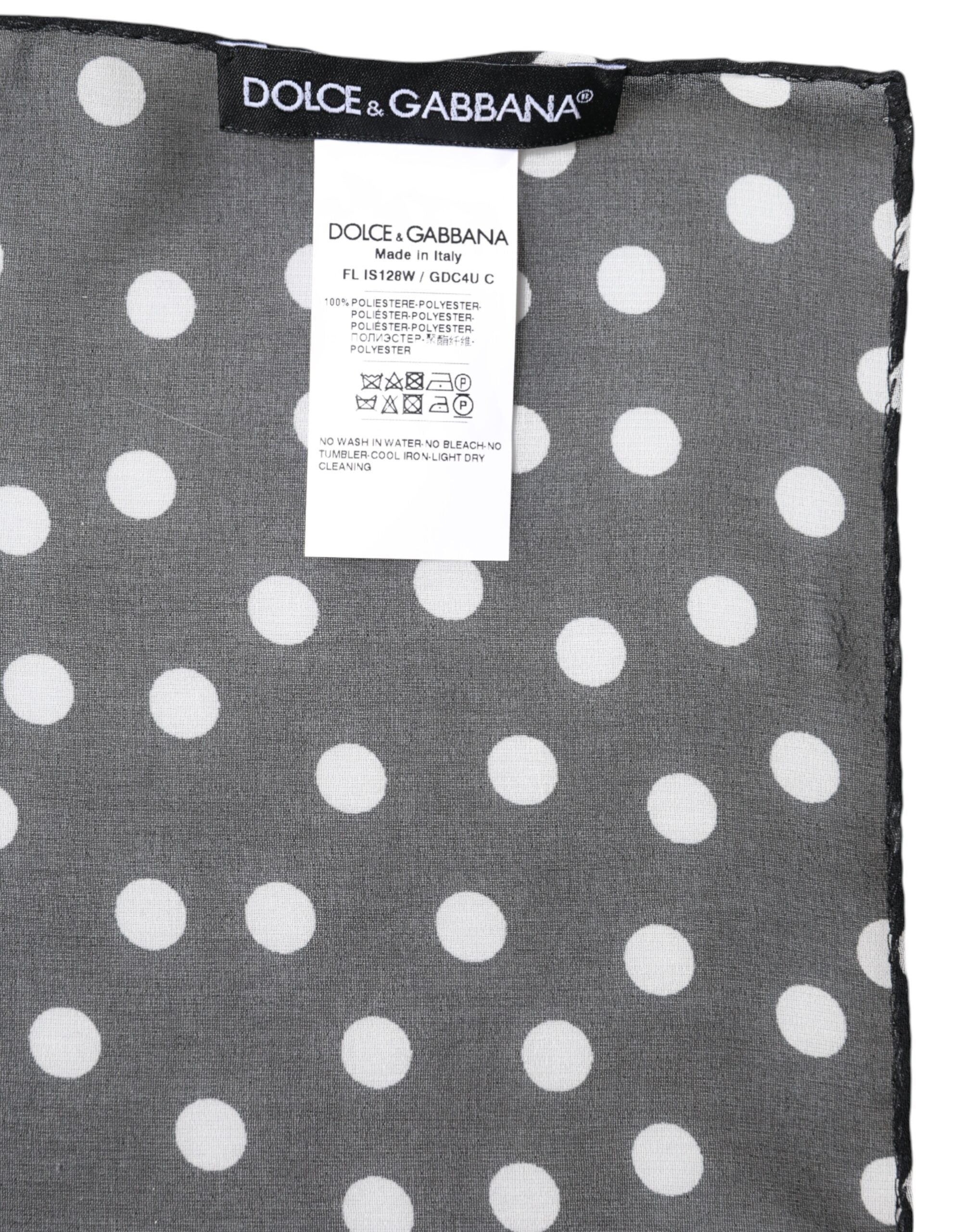 Dolce & Gabbana Black Polka Dots Infinity Scarf