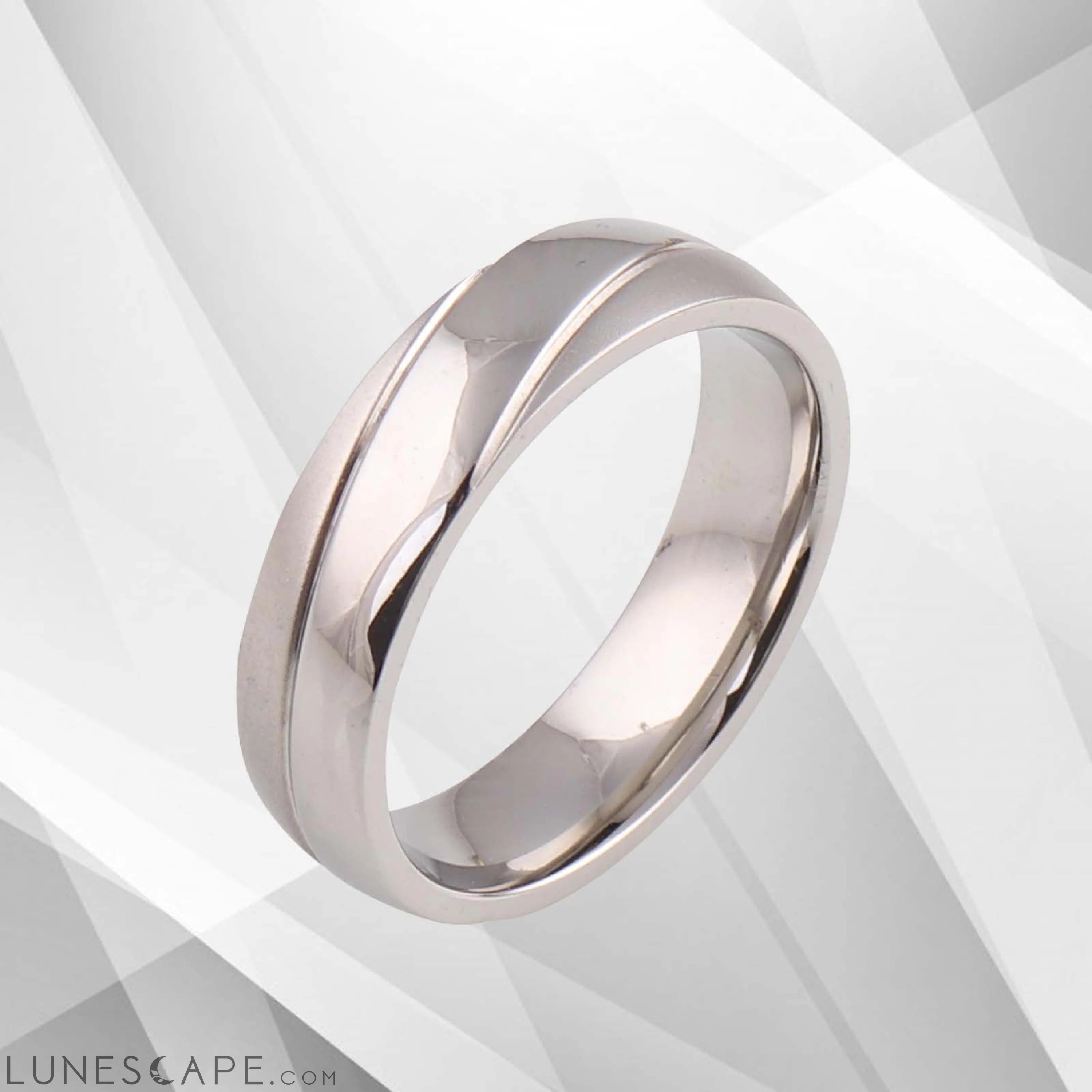 6mm New Boxed Men’s Male Cobalt Wedding Band Ring 18Ct Sparkling White LUNESCAPE