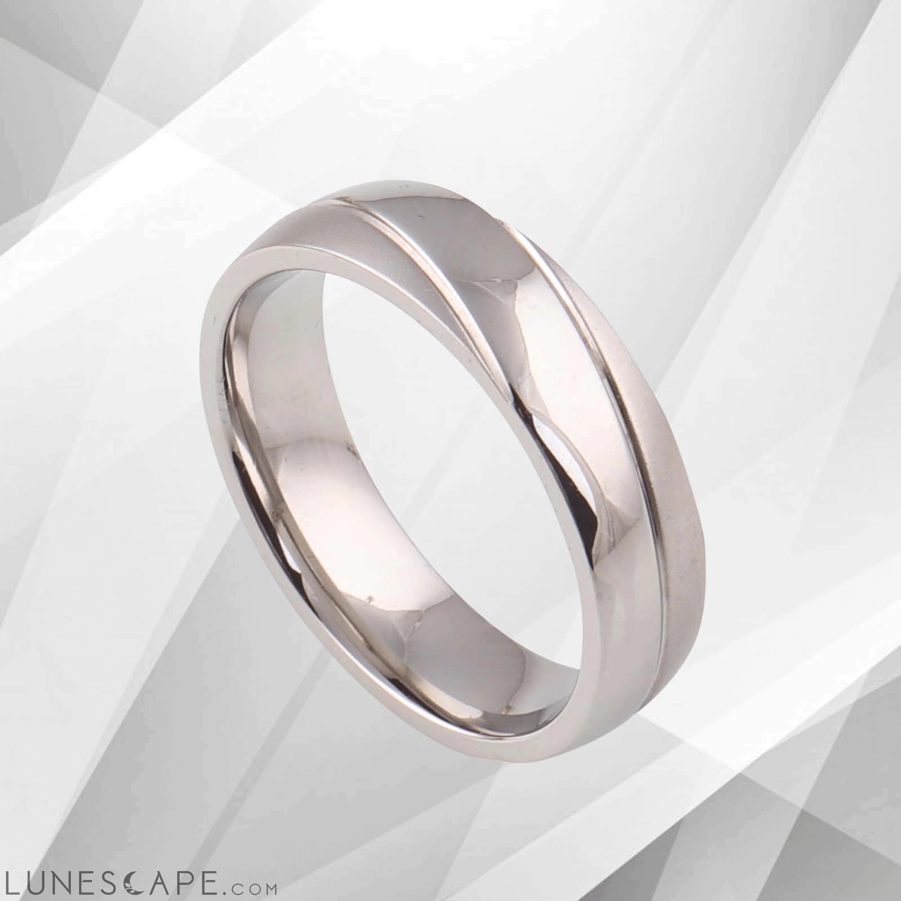 6mm New Boxed Men’s Male Cobalt Wedding Band Ring 18Ct Sparkling White LUNESCAPE